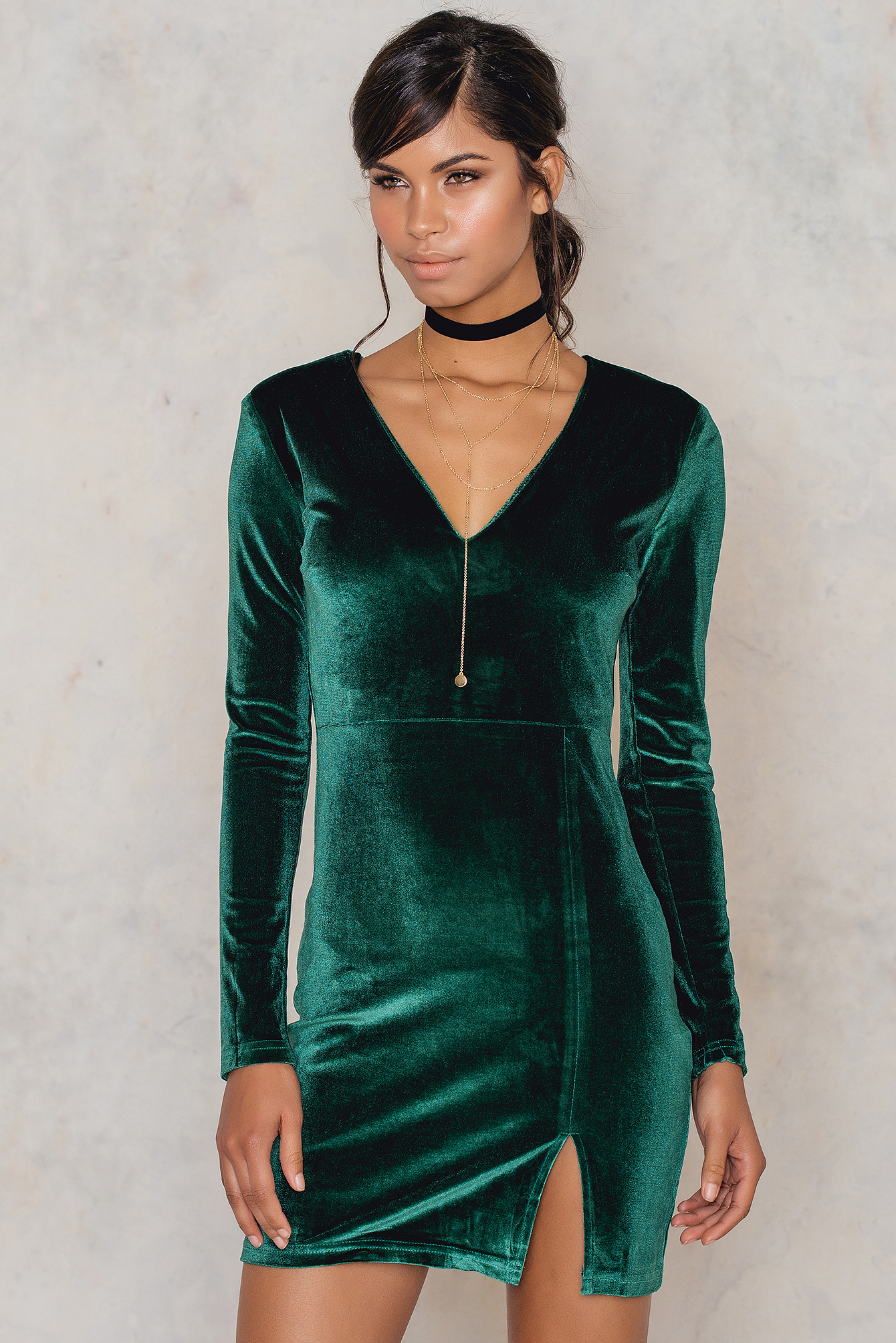 Carol Red Velvet Dress