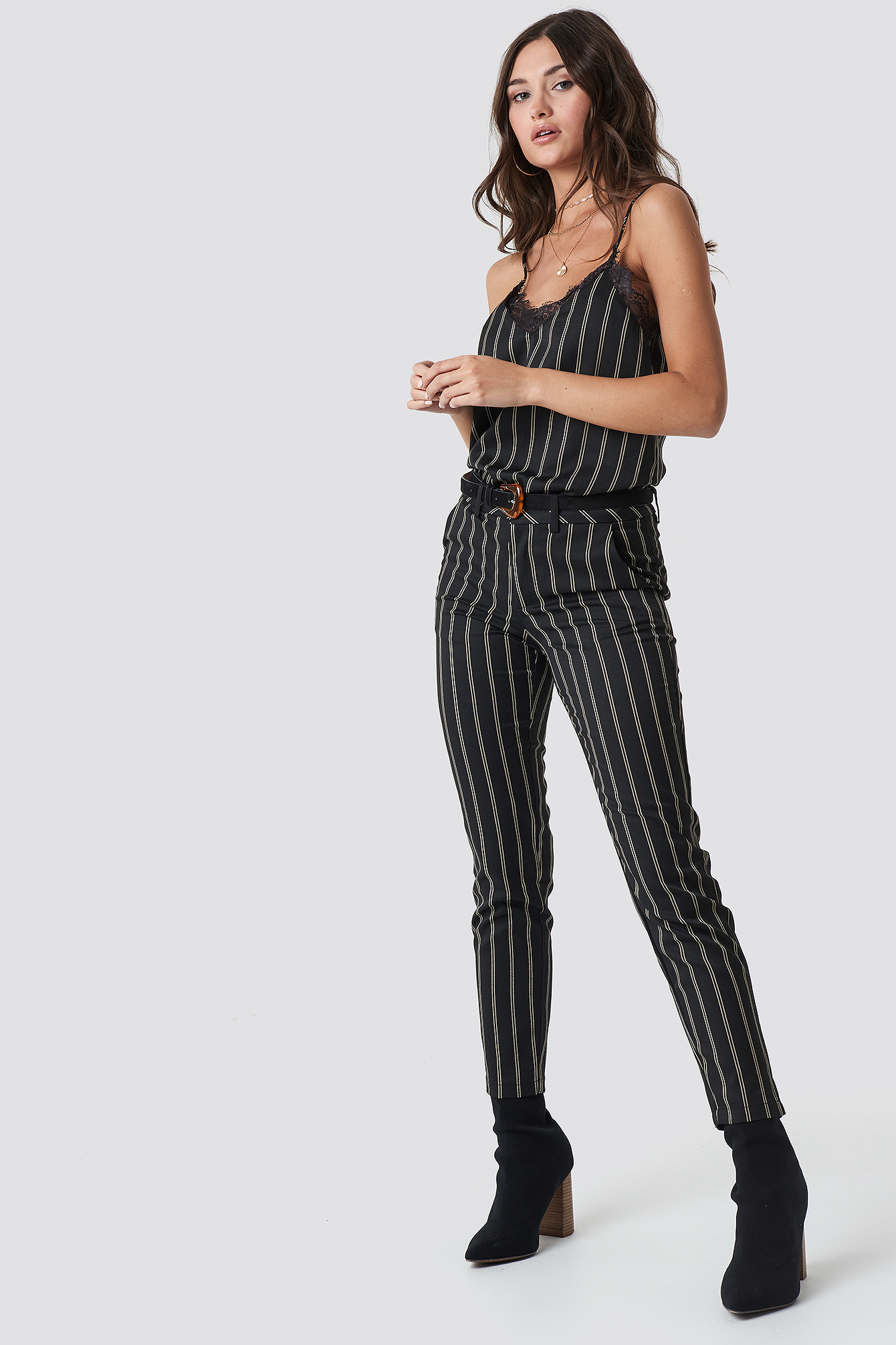 Malin Stripe Pant Grey Comb