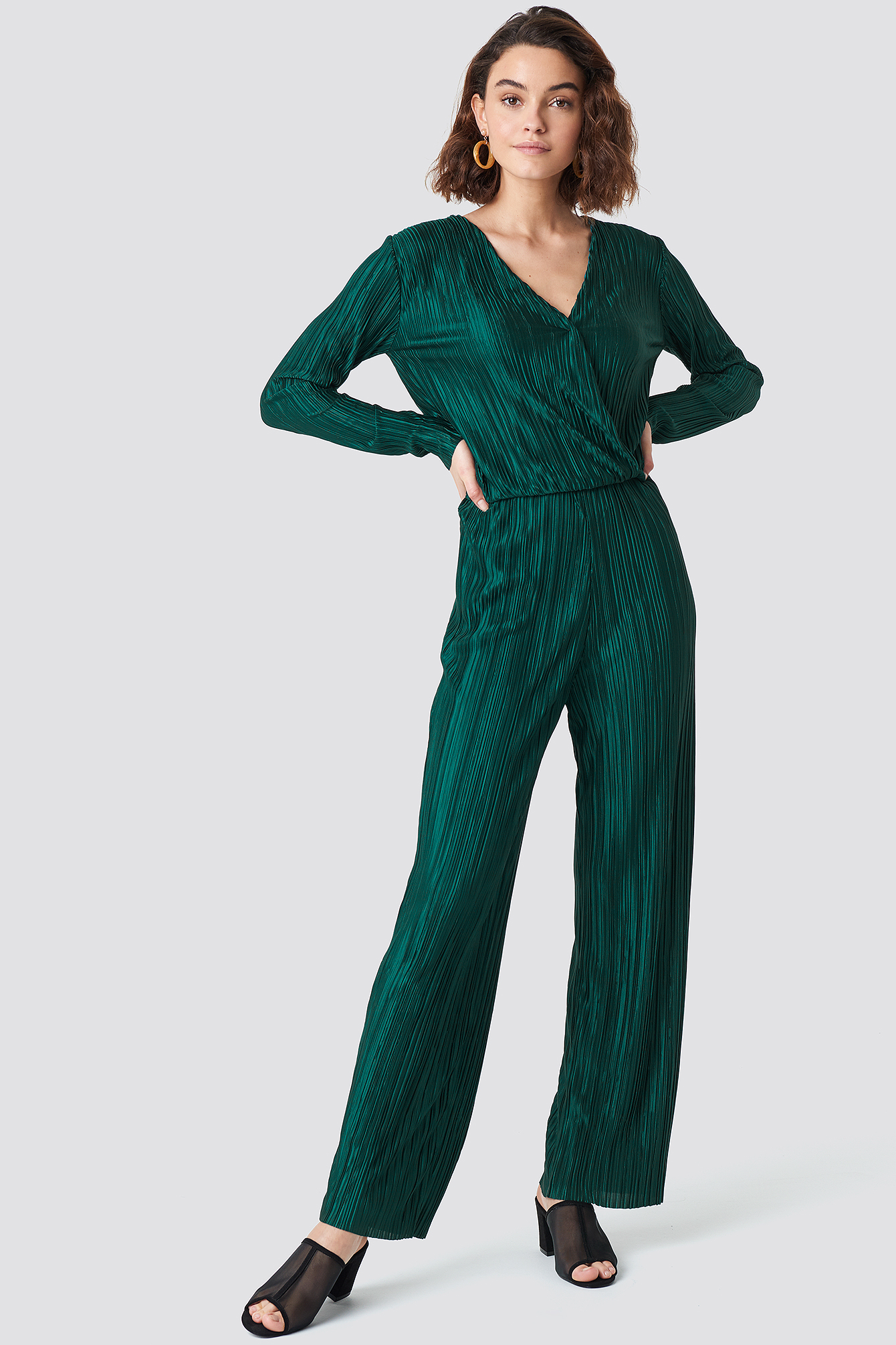 Pleated Jumpsuit Dark Green
