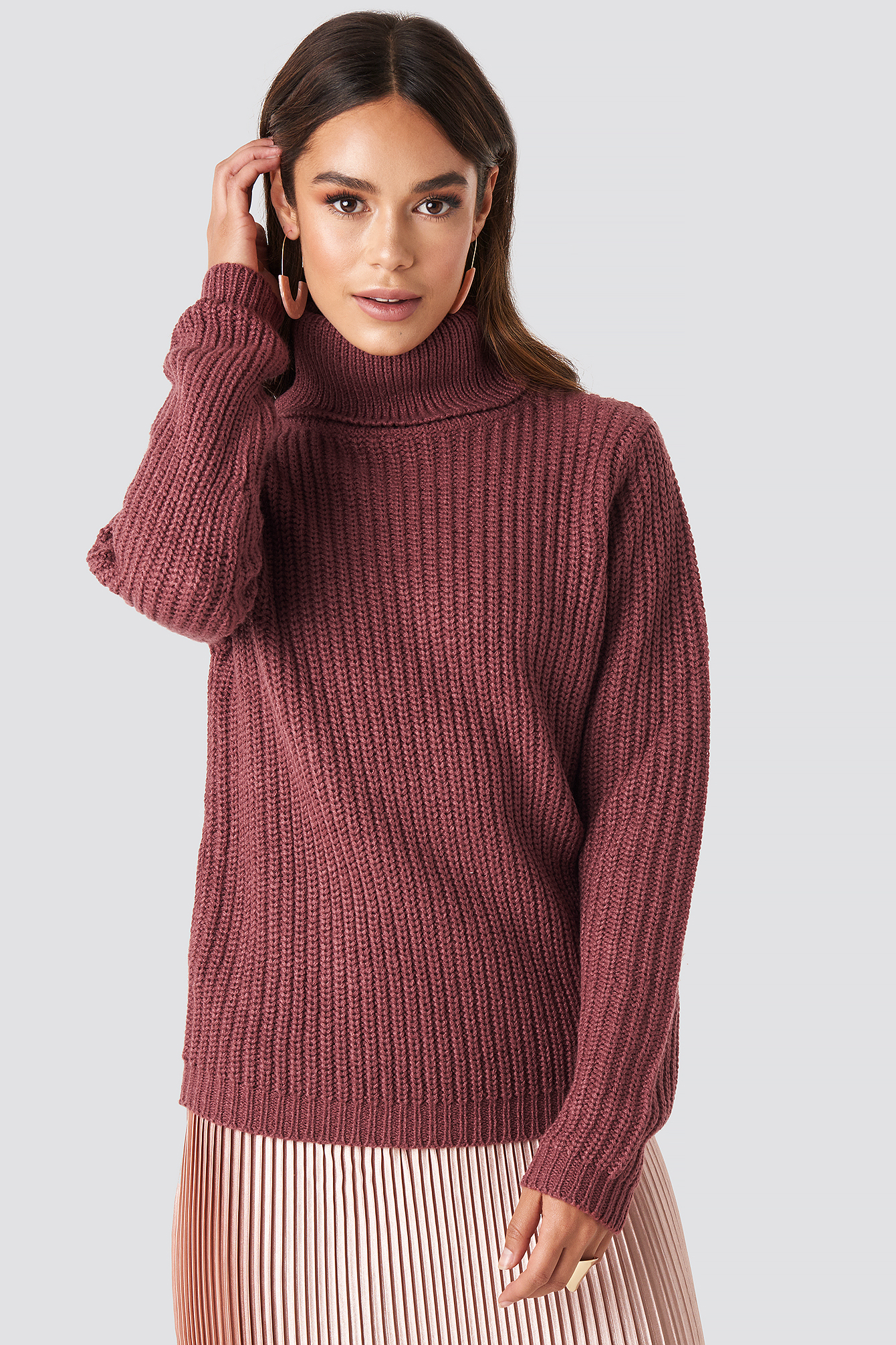 Tinelle Rollneck Knit Old Rose