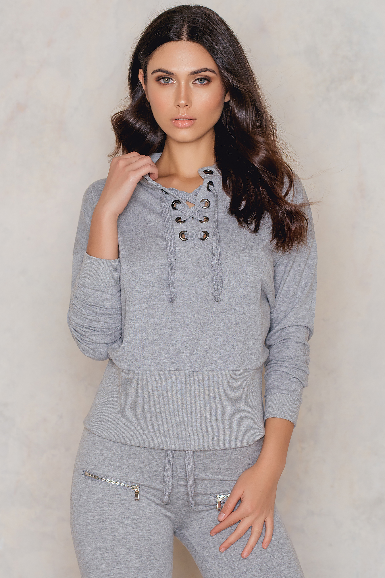 Grey Strap lace sweater grey