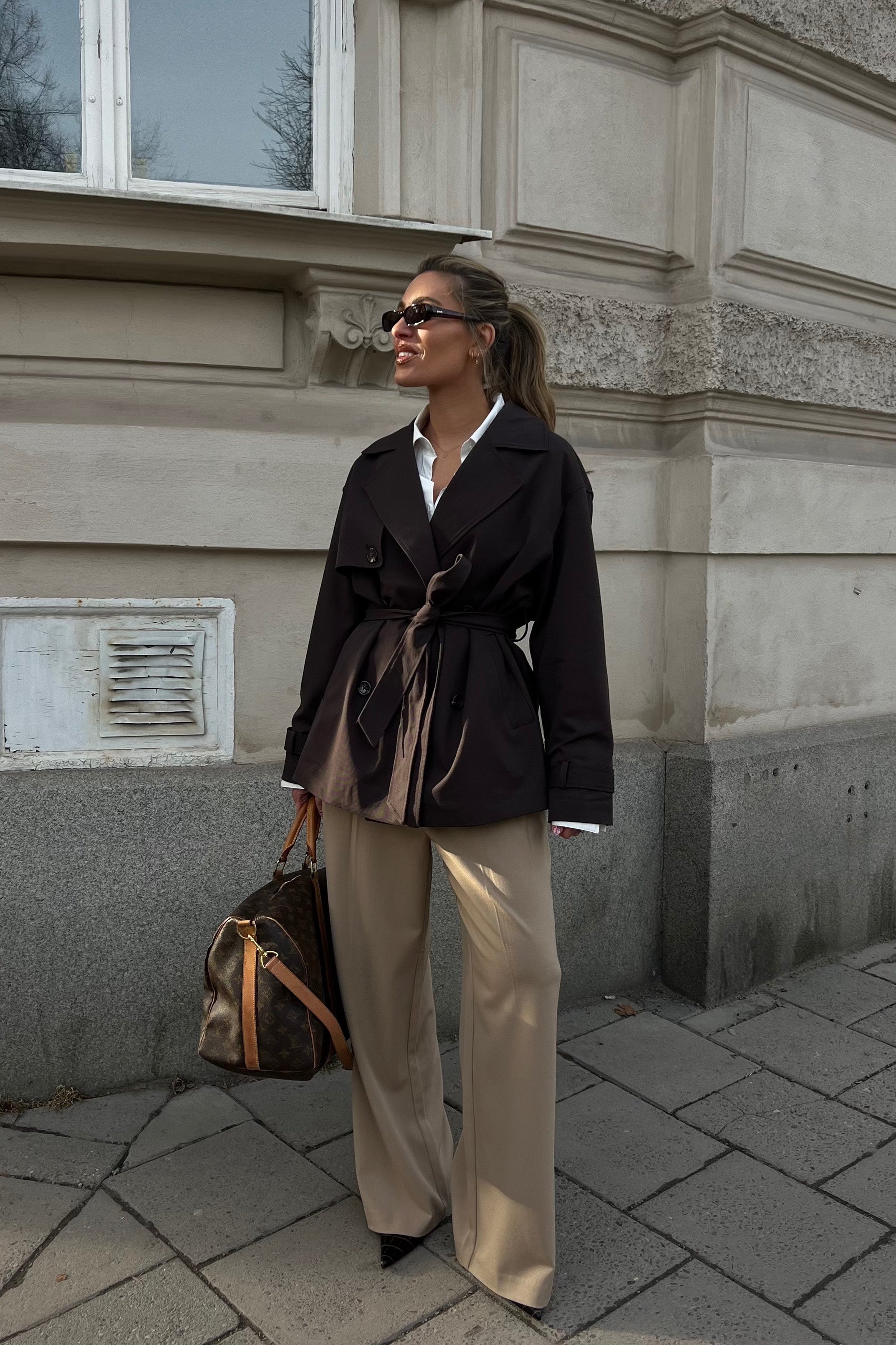 Belted Short Trenchcoat Brown NA-KD - Main Image