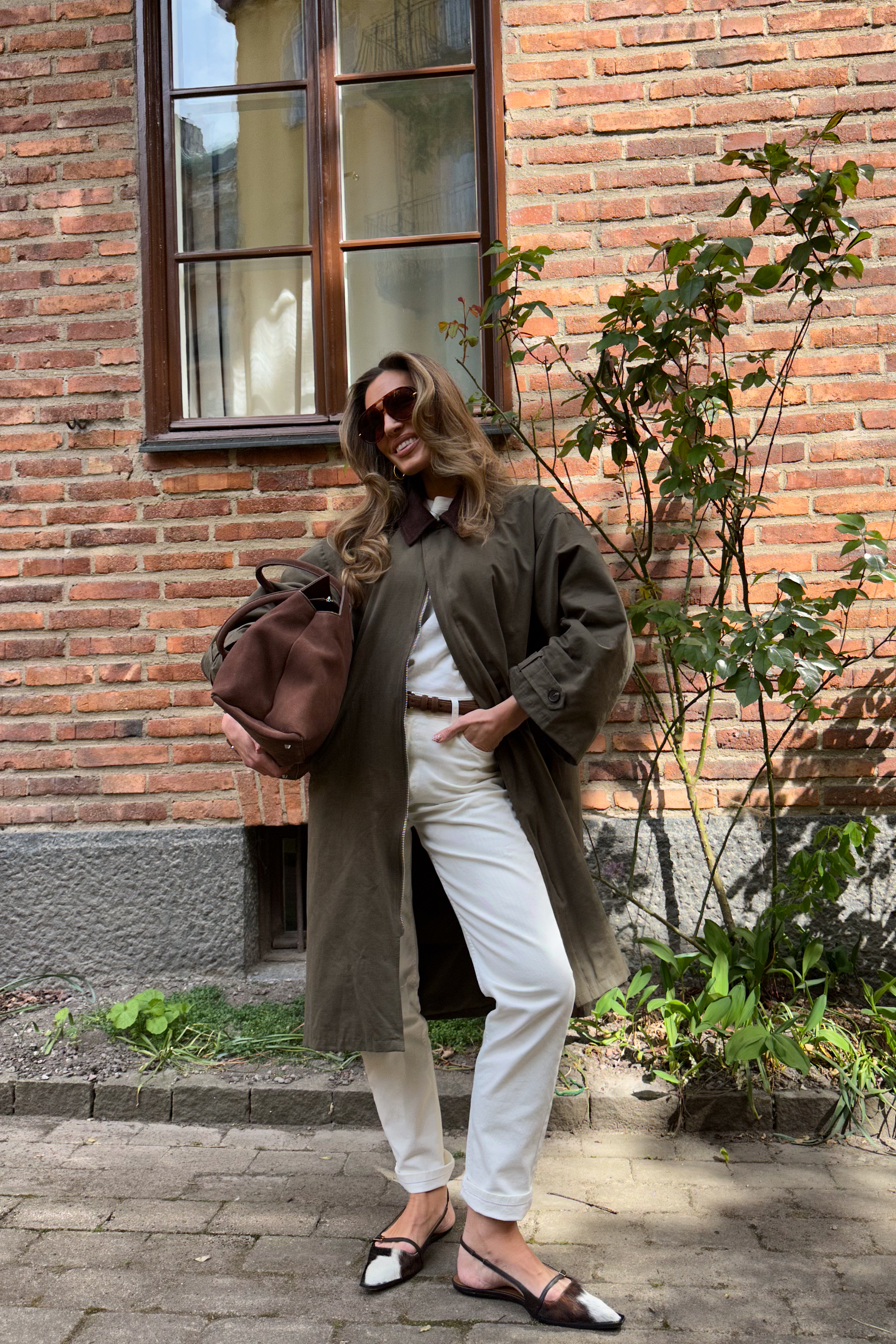 Contrast Collar Trenchcoat Green | NA-KD
