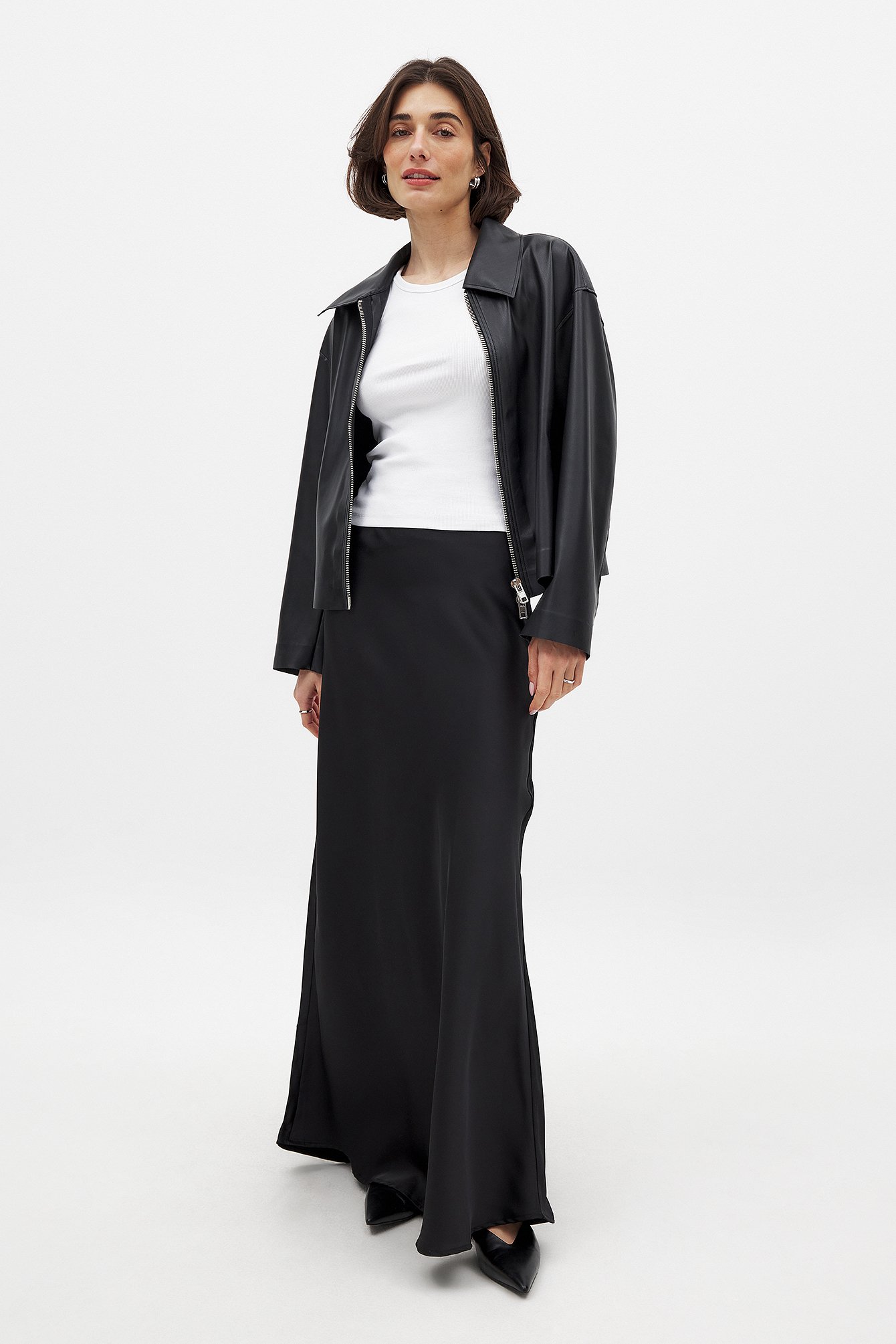 NA-KD Satijnen maxirok met halfhoge taille - Satijnen Rokken - Zwart - EU 38 - NA-KD / NAKD