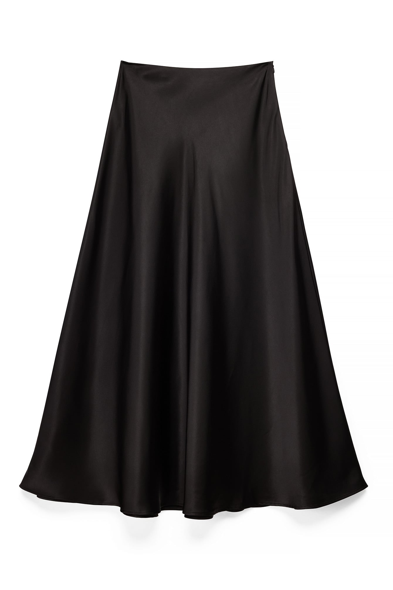 Black Satin Maxi Skirt