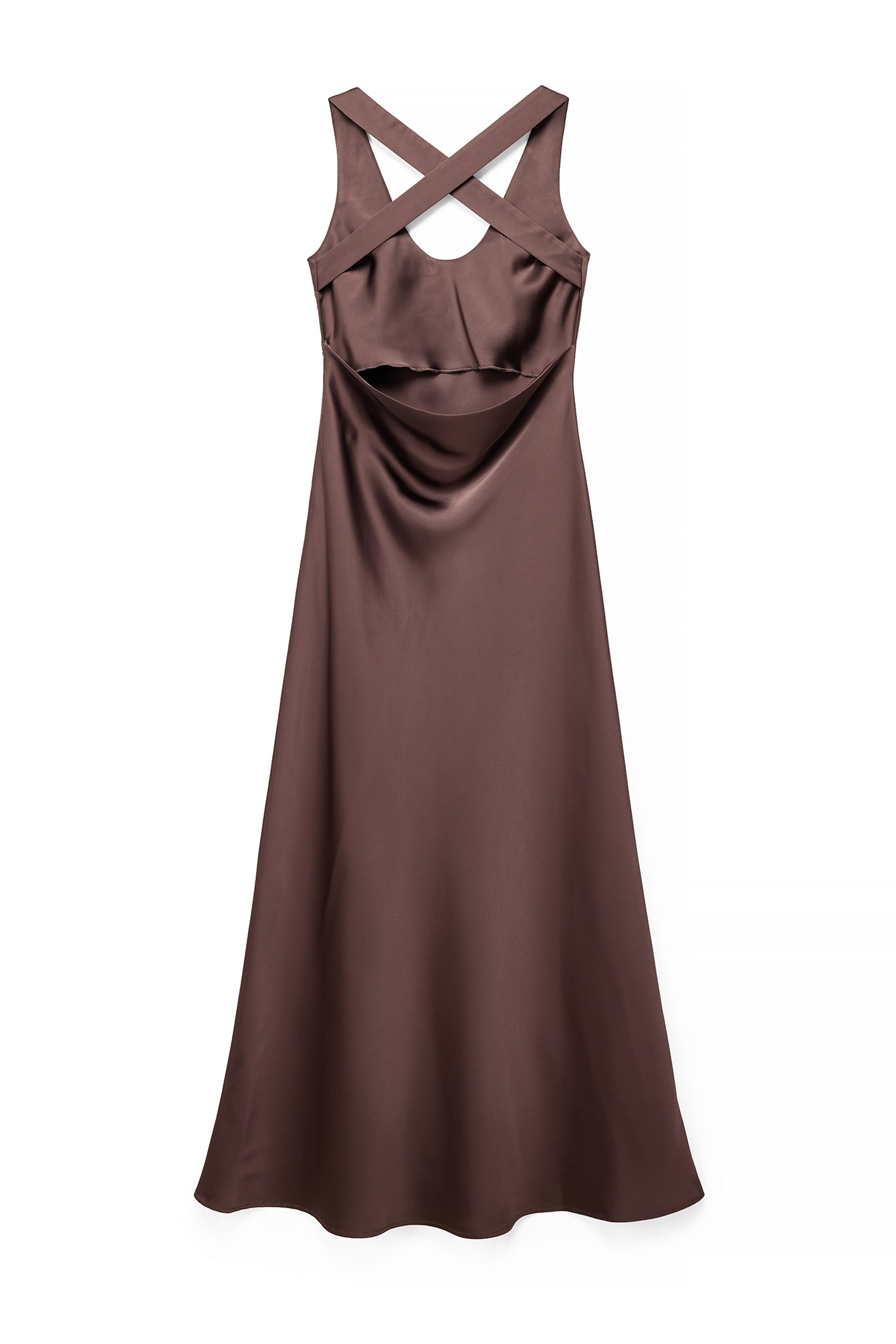 Chiffon Waterfall Scarf Maxi Dress Orange | NA-KD