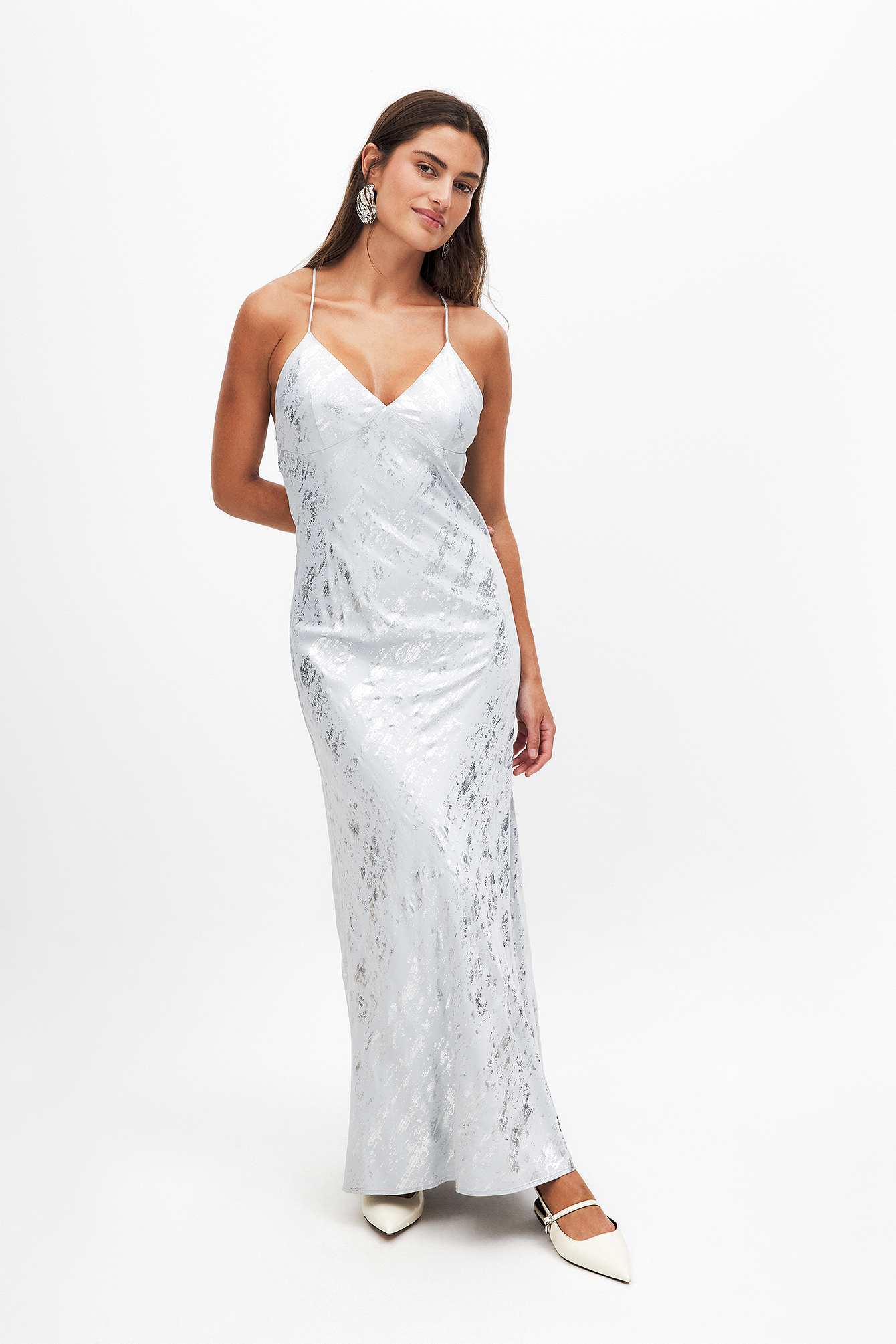 Satin Slip Dress Silver | NA-KD Satin Slip Dress Silver | NA-KD