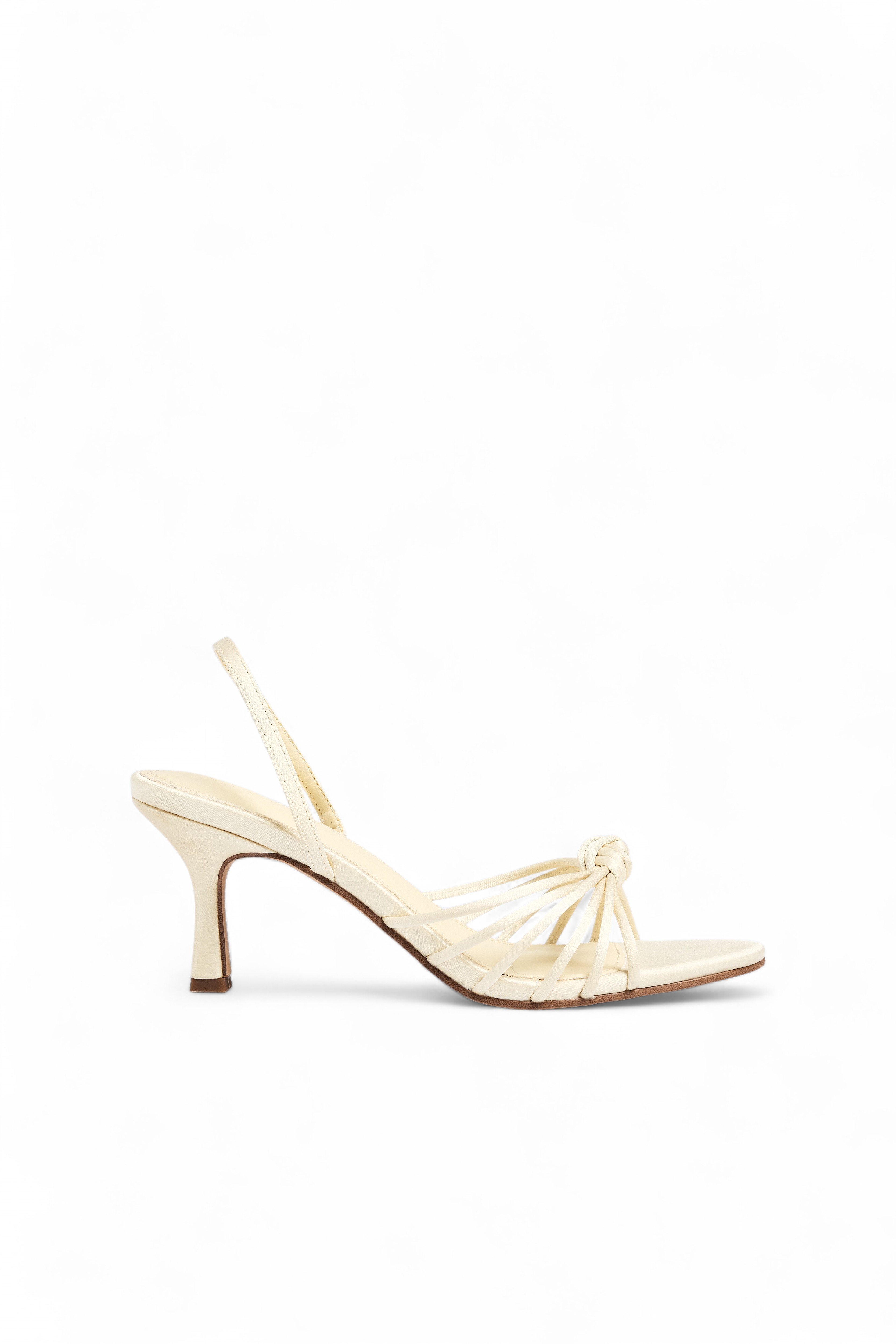 Light Yellow Satin Strap Heels