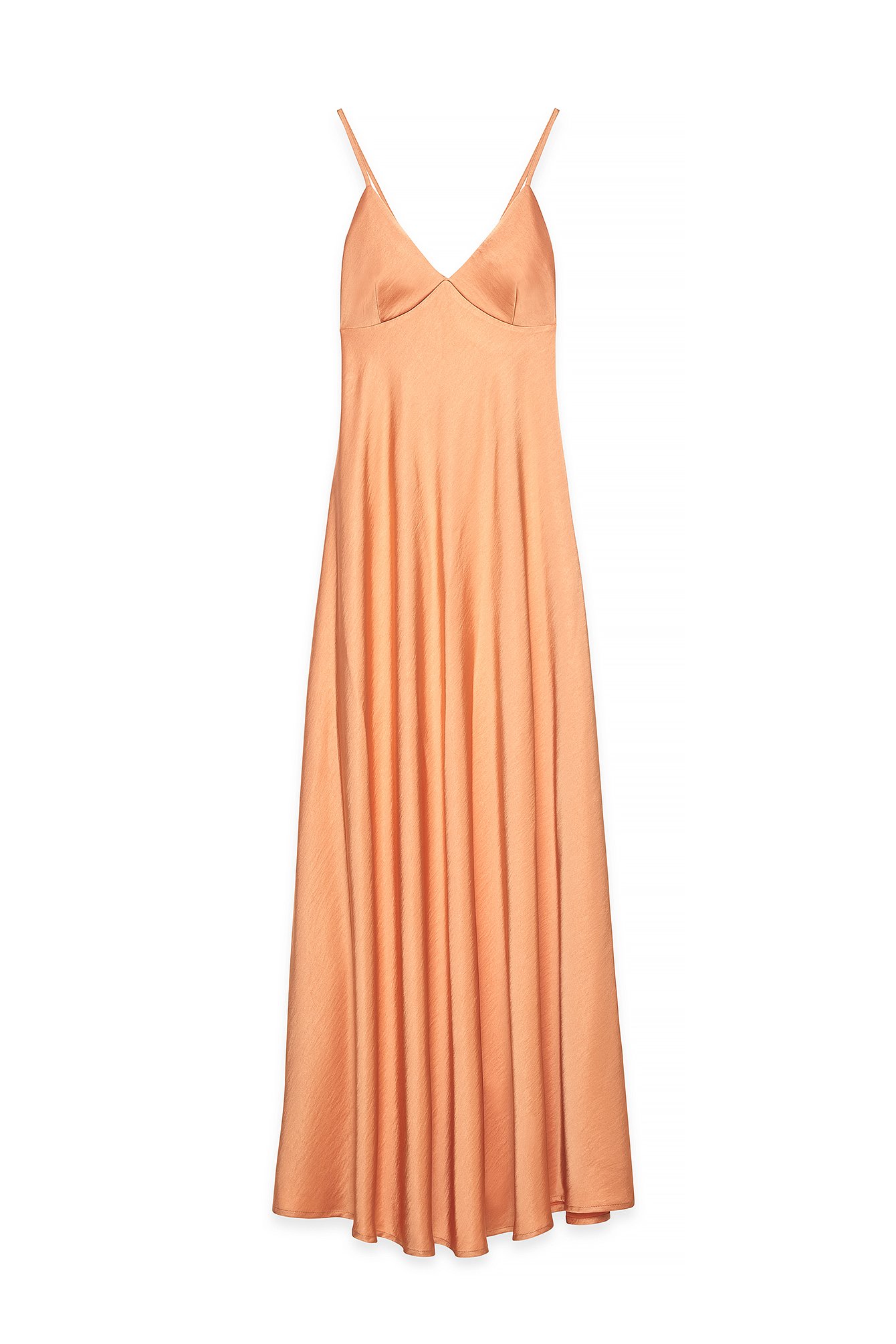 Pink Satin Tie Back Volume Dress