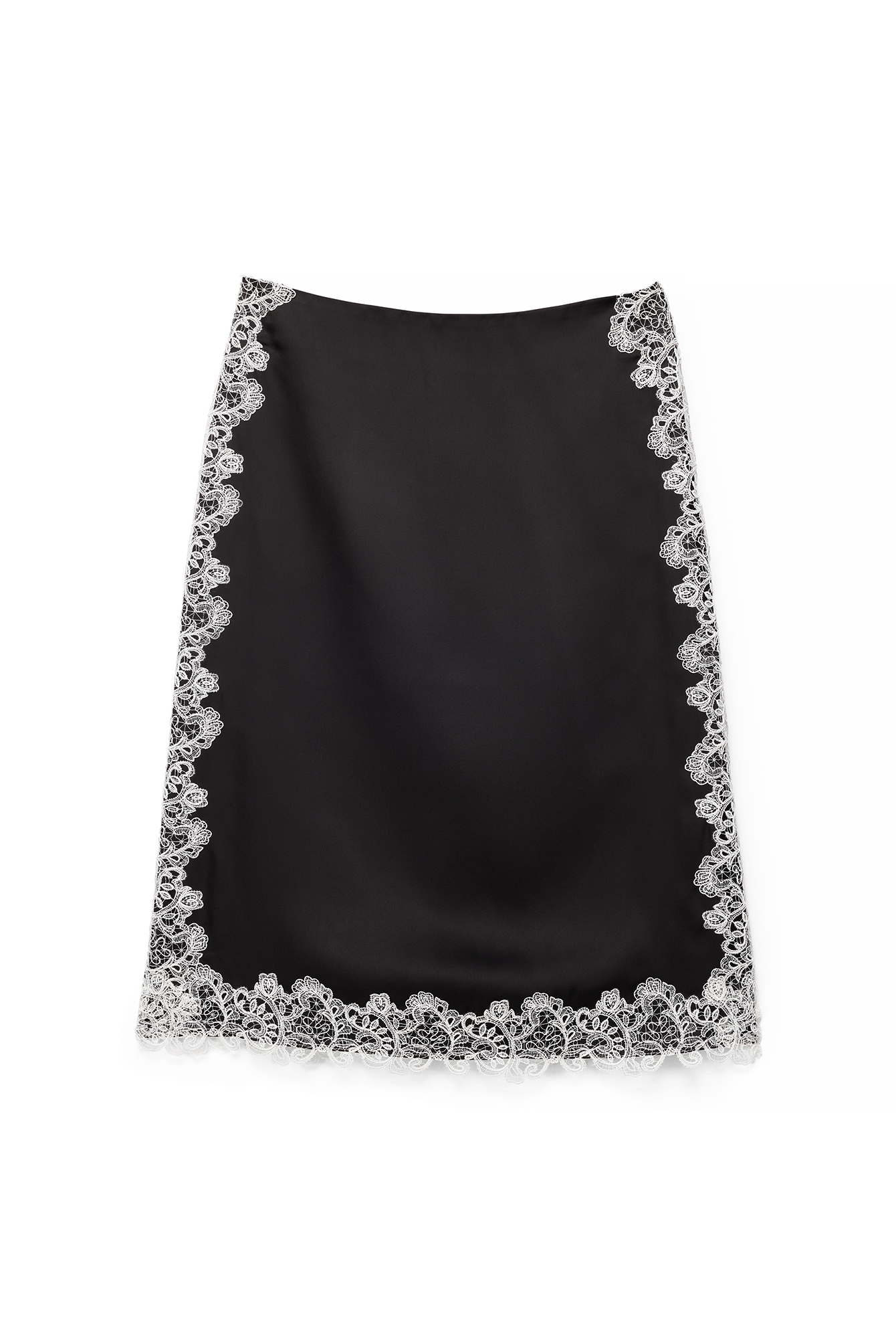 Black Scallop Lace Low Waist Skirt