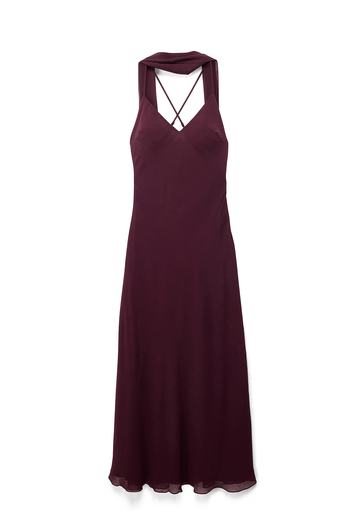 Plum Scarf Maxi Slip Dress