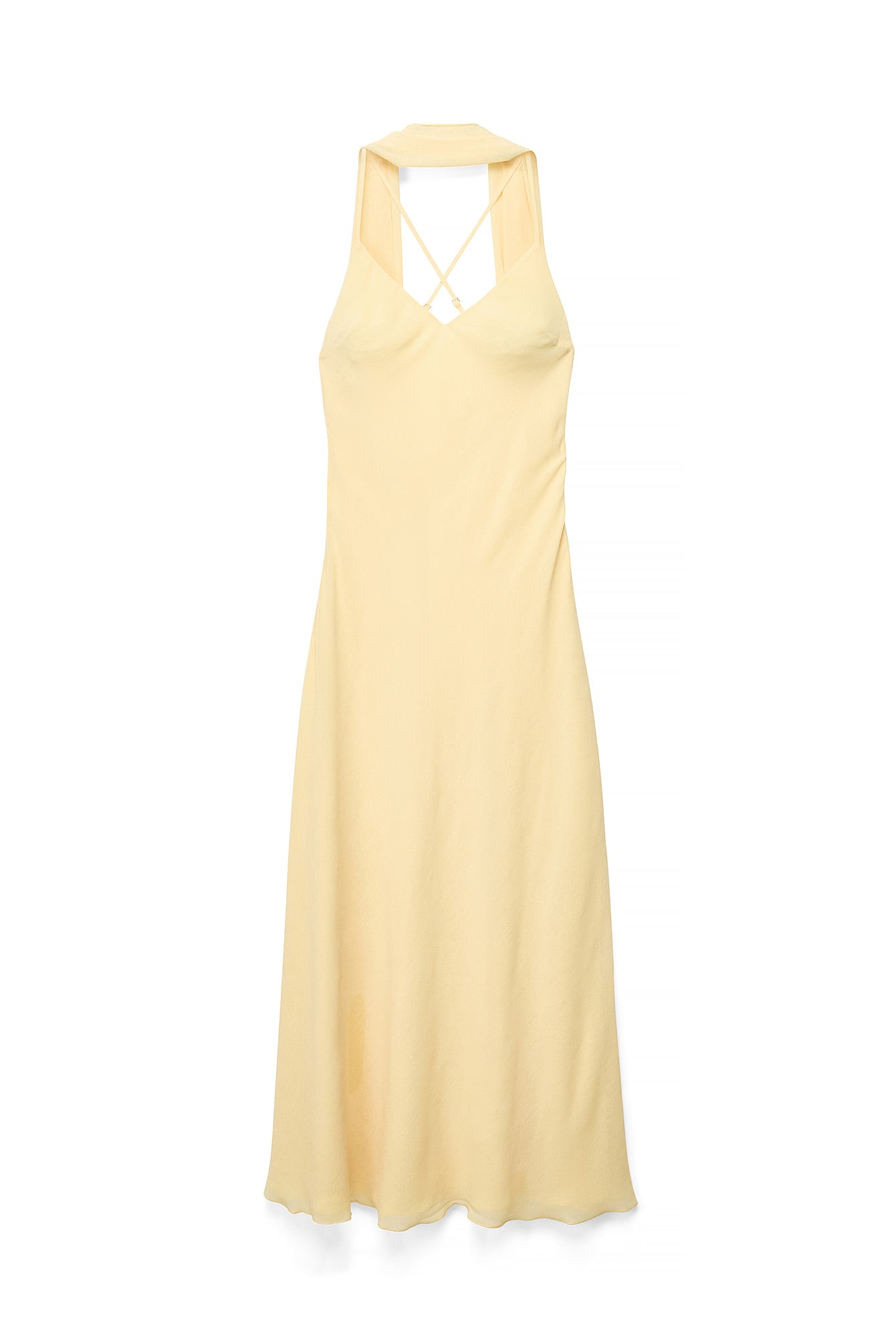 Light Yellow Scarf Maxi Slip Dress