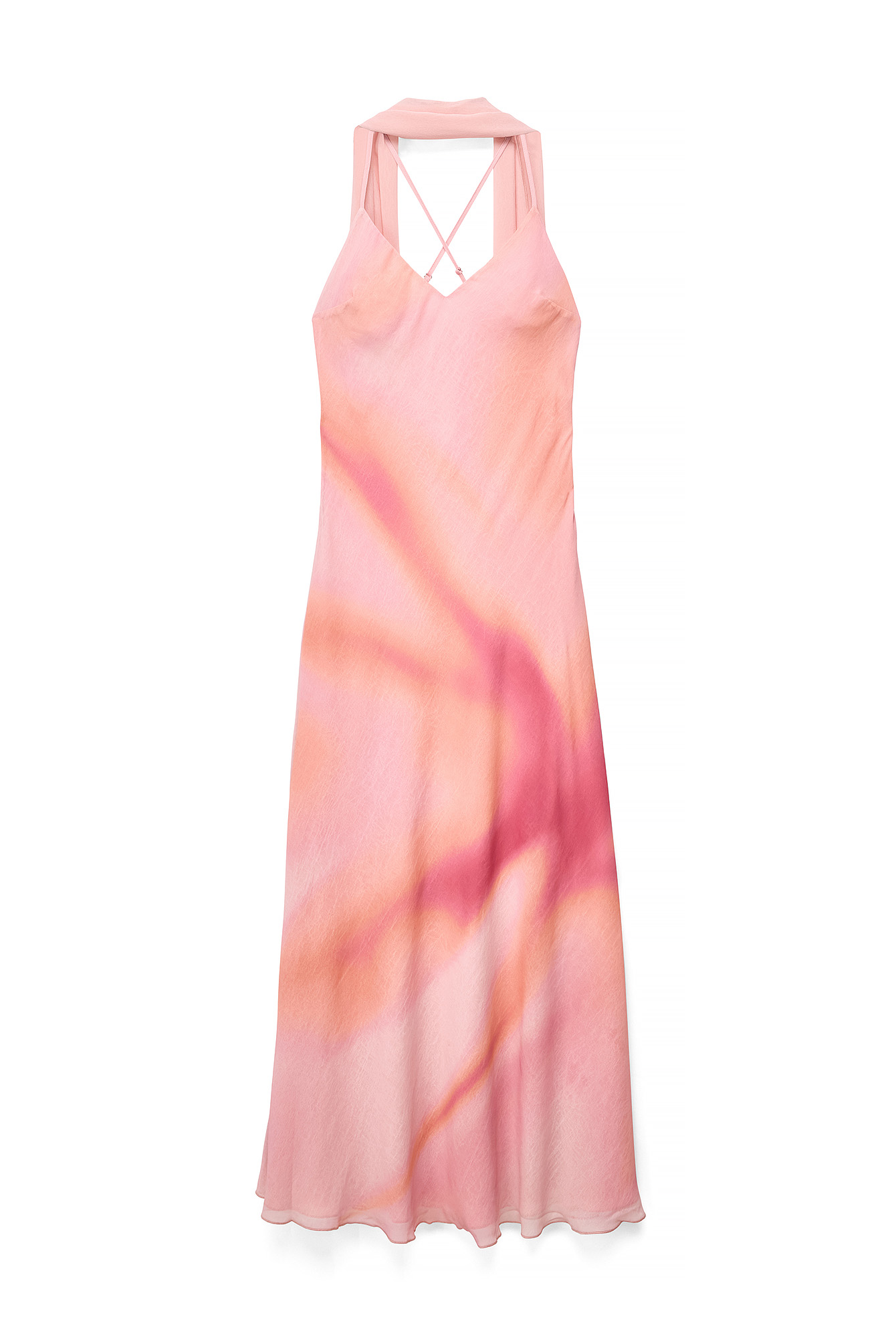 Abstract Print Scarf Maxi Slip Dress