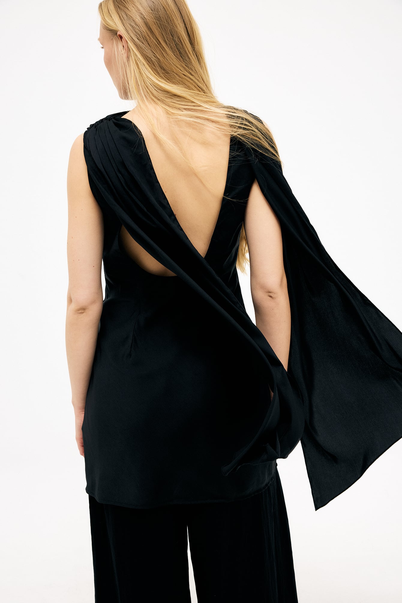 Scarf Detail Satin Mini Dress - Dresses - Black - EU 38 - NA-KD / NAKD