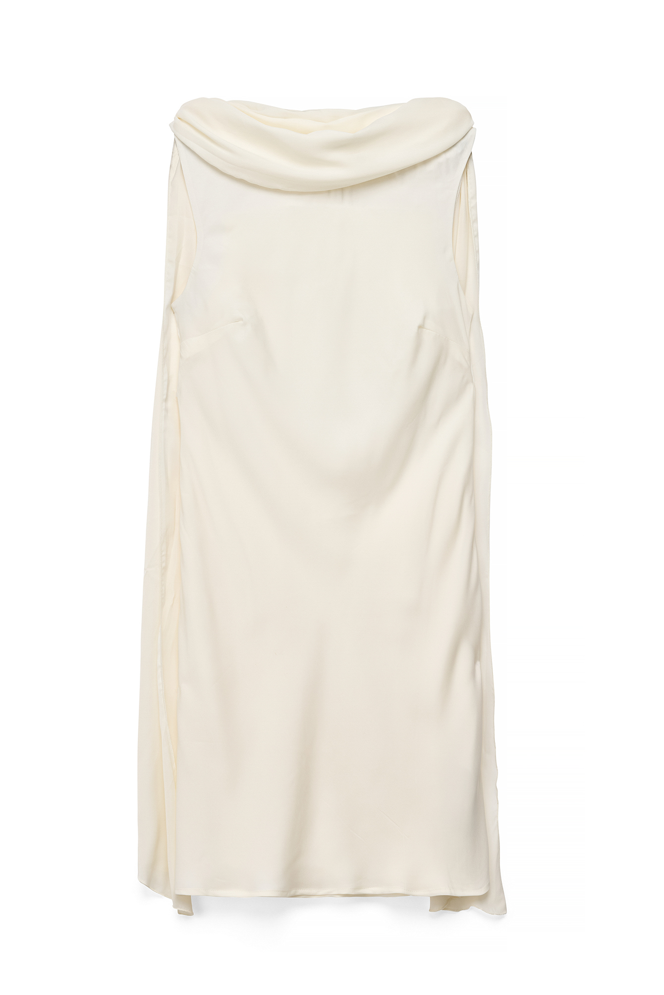 Cream Scarf Detail Satin Mini Dress