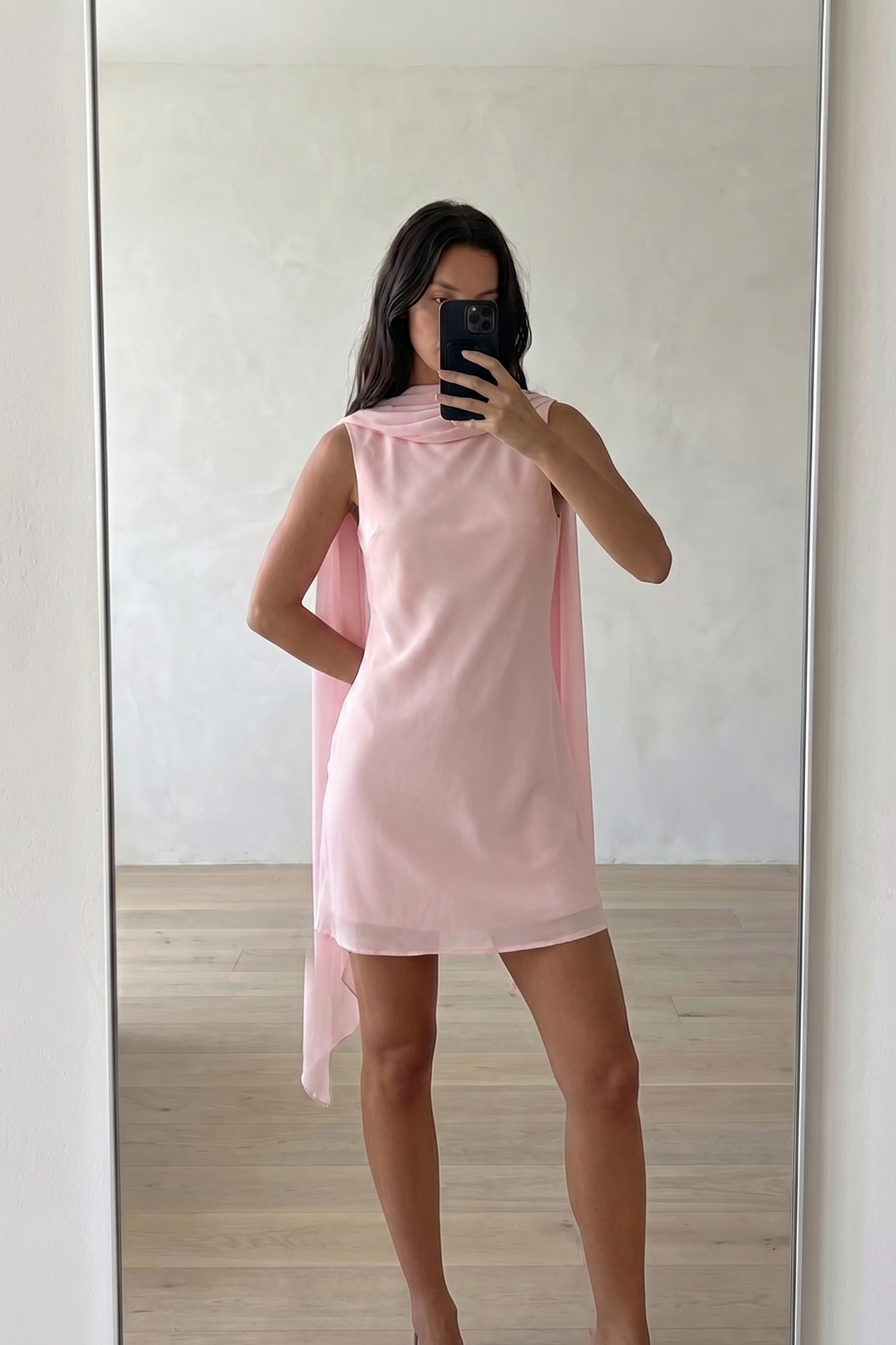 Scarf Detail Satin Mini Dress - Dresses - Pink - EU 42 - NA-KD / NAKD