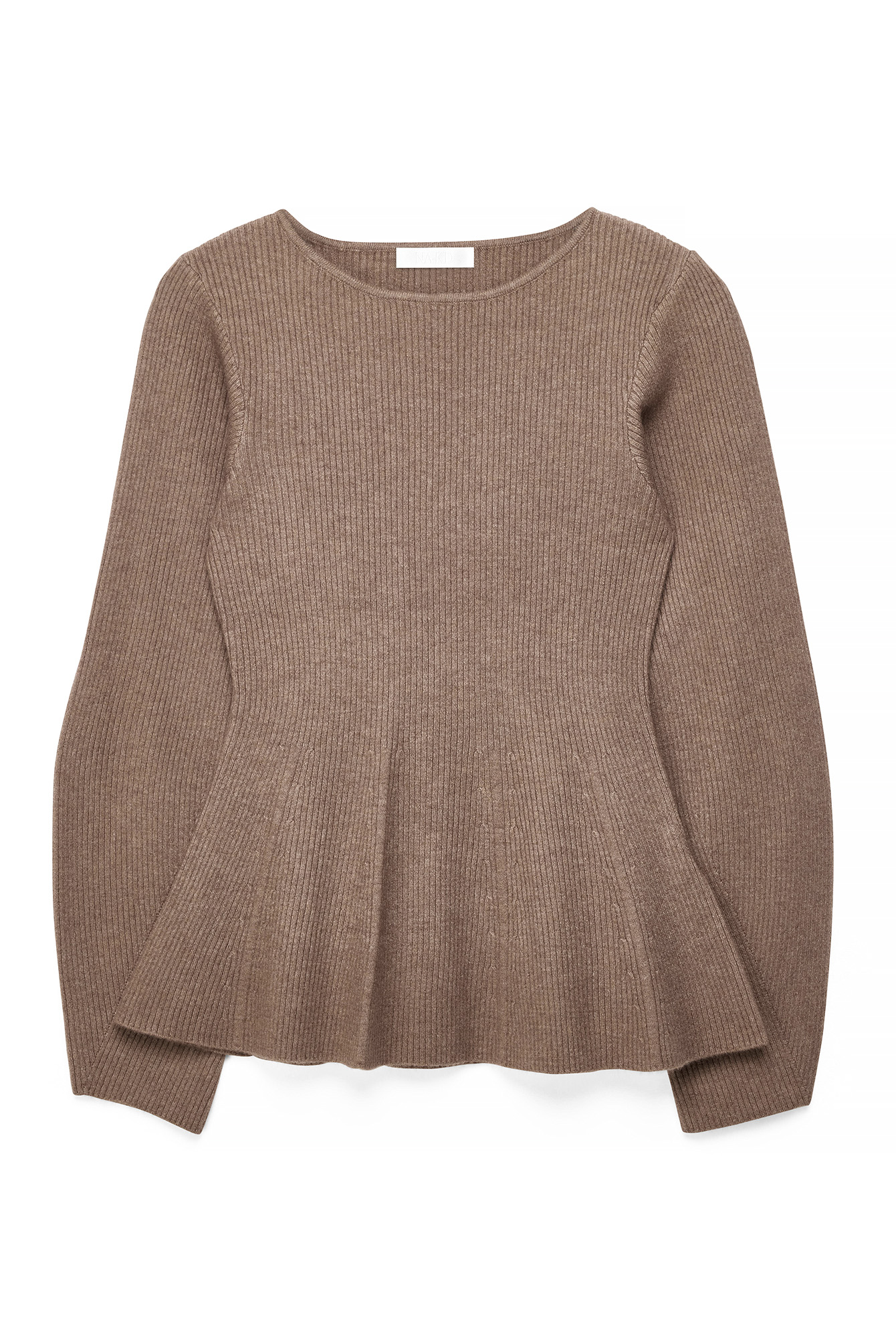 Knitted Peplum Sweater Purple | NA-KD