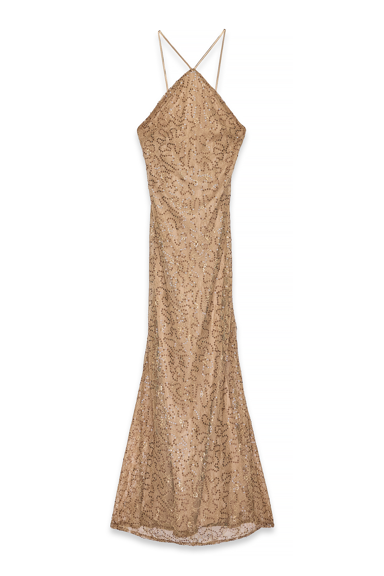 slim fit dress slacks Miss Circle Women's Raizel Gold Beaded Sequin Bodycon Gown with Scarf - Gold