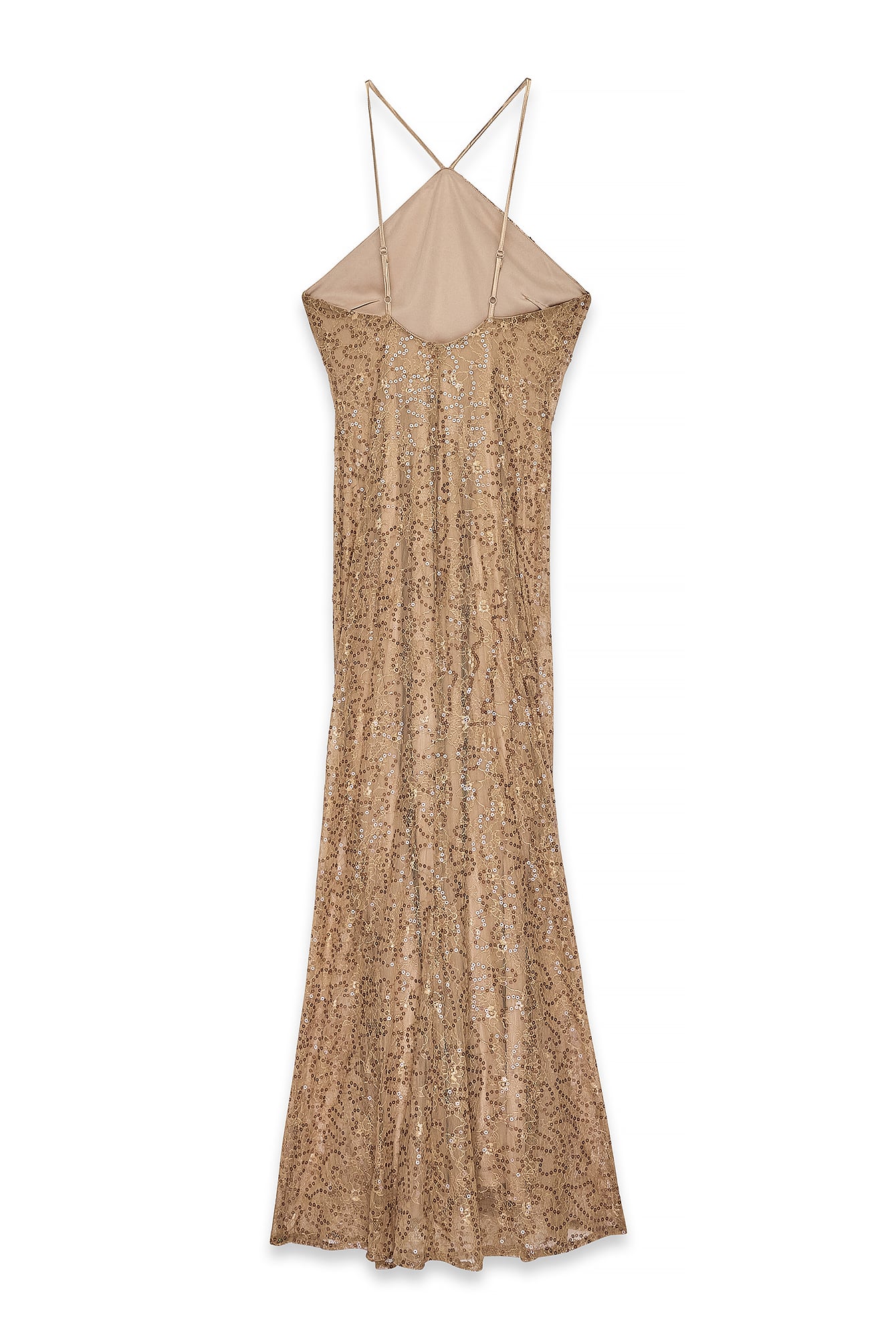Sequin Bandeau Maxi Dress Brown | NA-KD