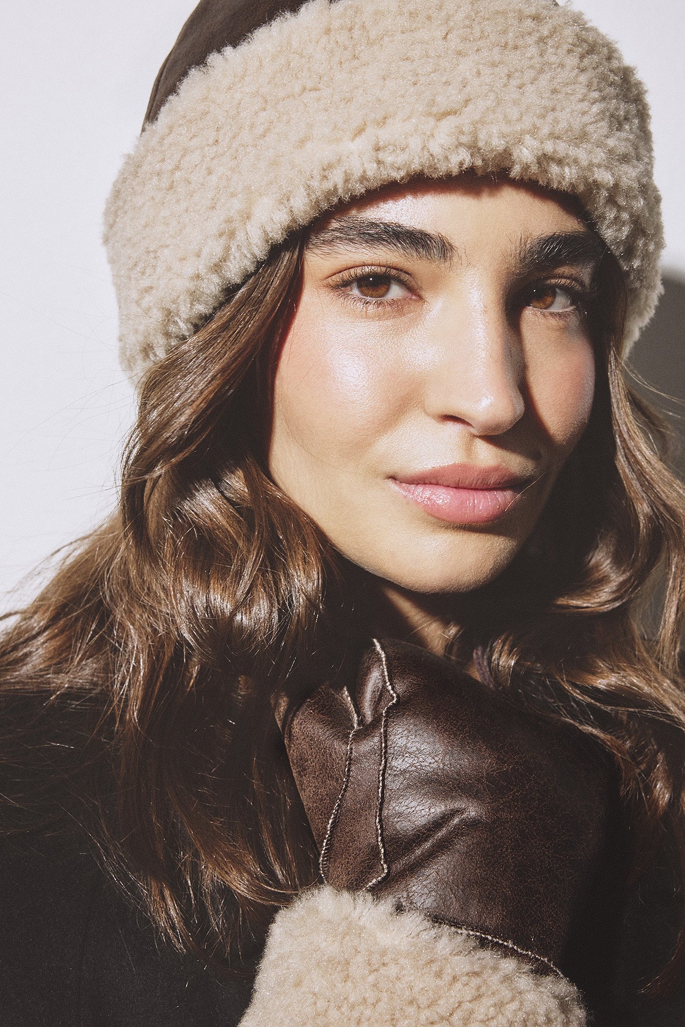 NA-KD - Votter i saueskinn - Vanter - Brun - Medium/Large - NA-KD / NAKD