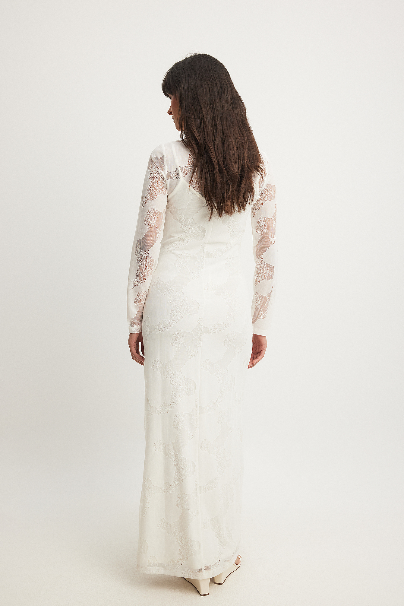 Womens White Long Sleeve Maxi Dresses | NA-KD