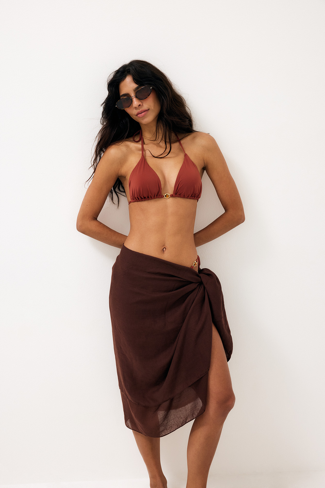 - Gjennomsiktig sarong - Strandklær - Brun - One Size - NA-KD / NAKD