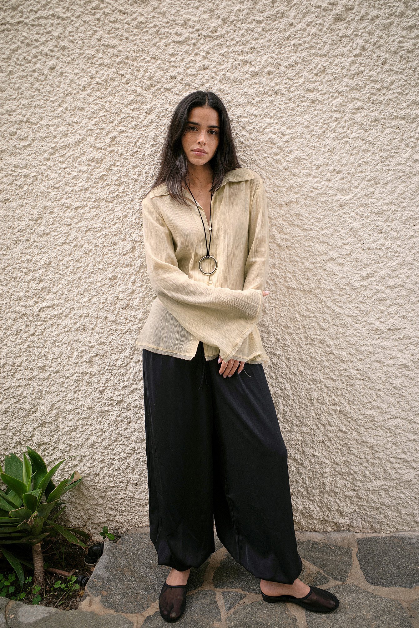 NA-KD Sheer Soft Cotton Blouse - Shirts - Beige - EU 34 - NA-KD / NAKD