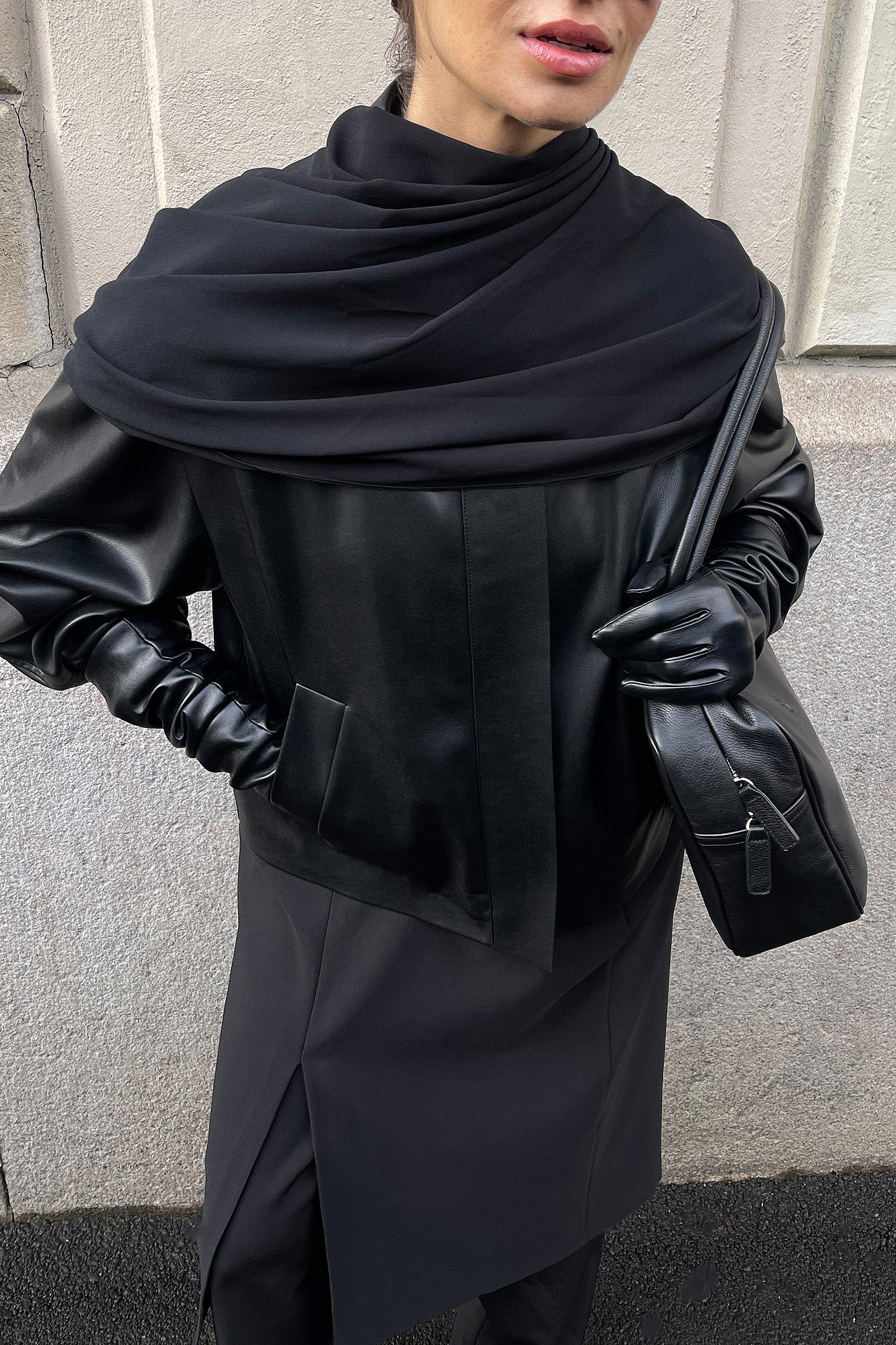 Short Faux Leather Jacket Black | NA-KD