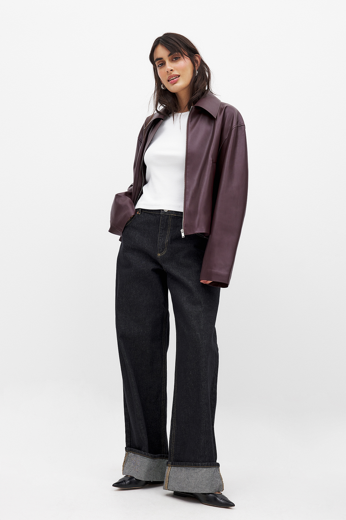 Faux Suede Zip Jacket Brown | NA-KD