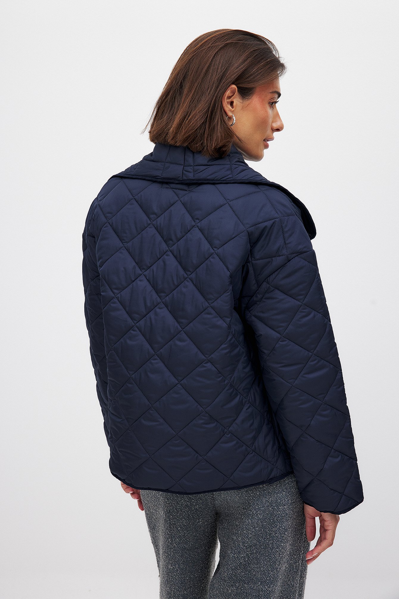 The Hanna Schönberg Edit Short Quilted Jacket - Quilted Jackets - Navy - EU 32 - NA-KD / NAKD