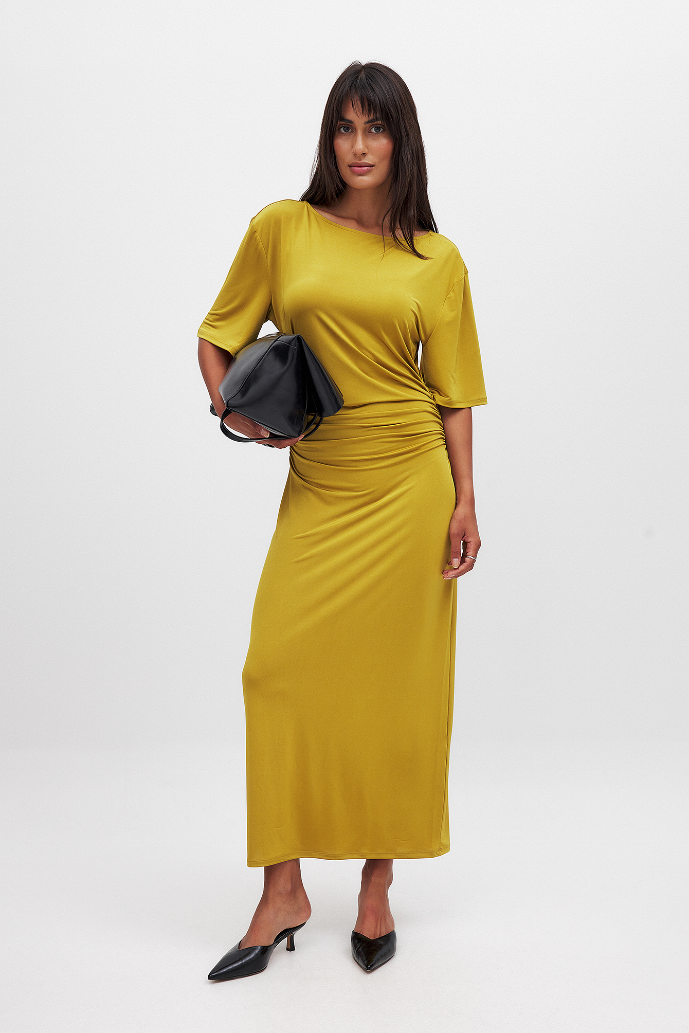 Short Sleeve Maxi Dress Yellow NA KD short-sleeve-maxi-dress-yellow-na-kd