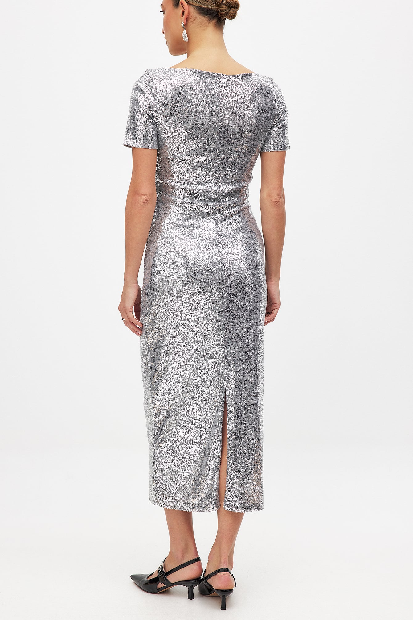 Satin Slip Dress Silver | NA-KD