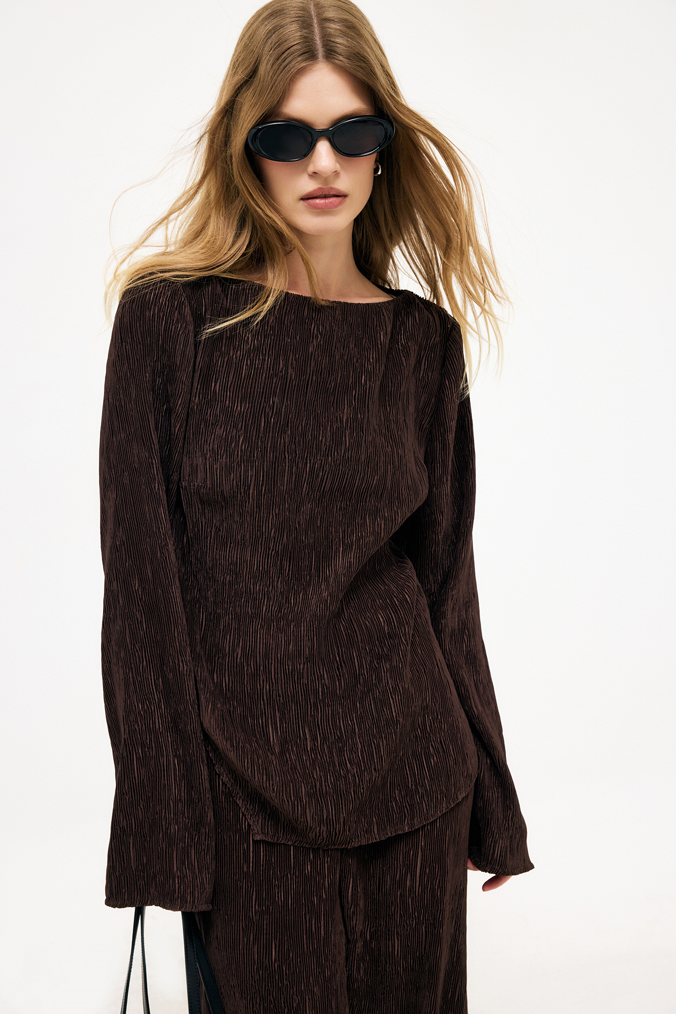 Side Slit Blouse Brown | NA-KD