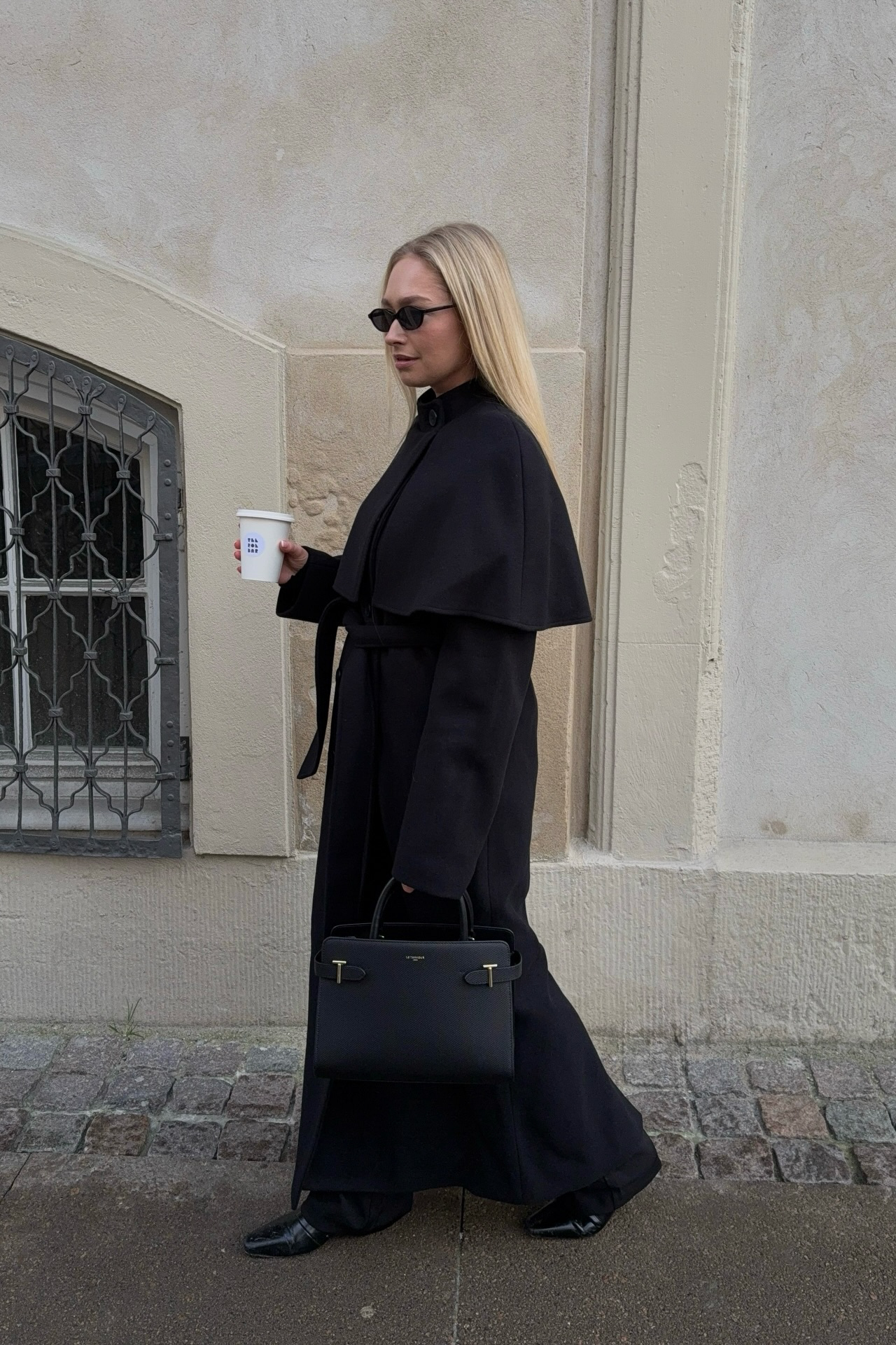 Cape Detail Wool Blend Coat Black | NA-KD