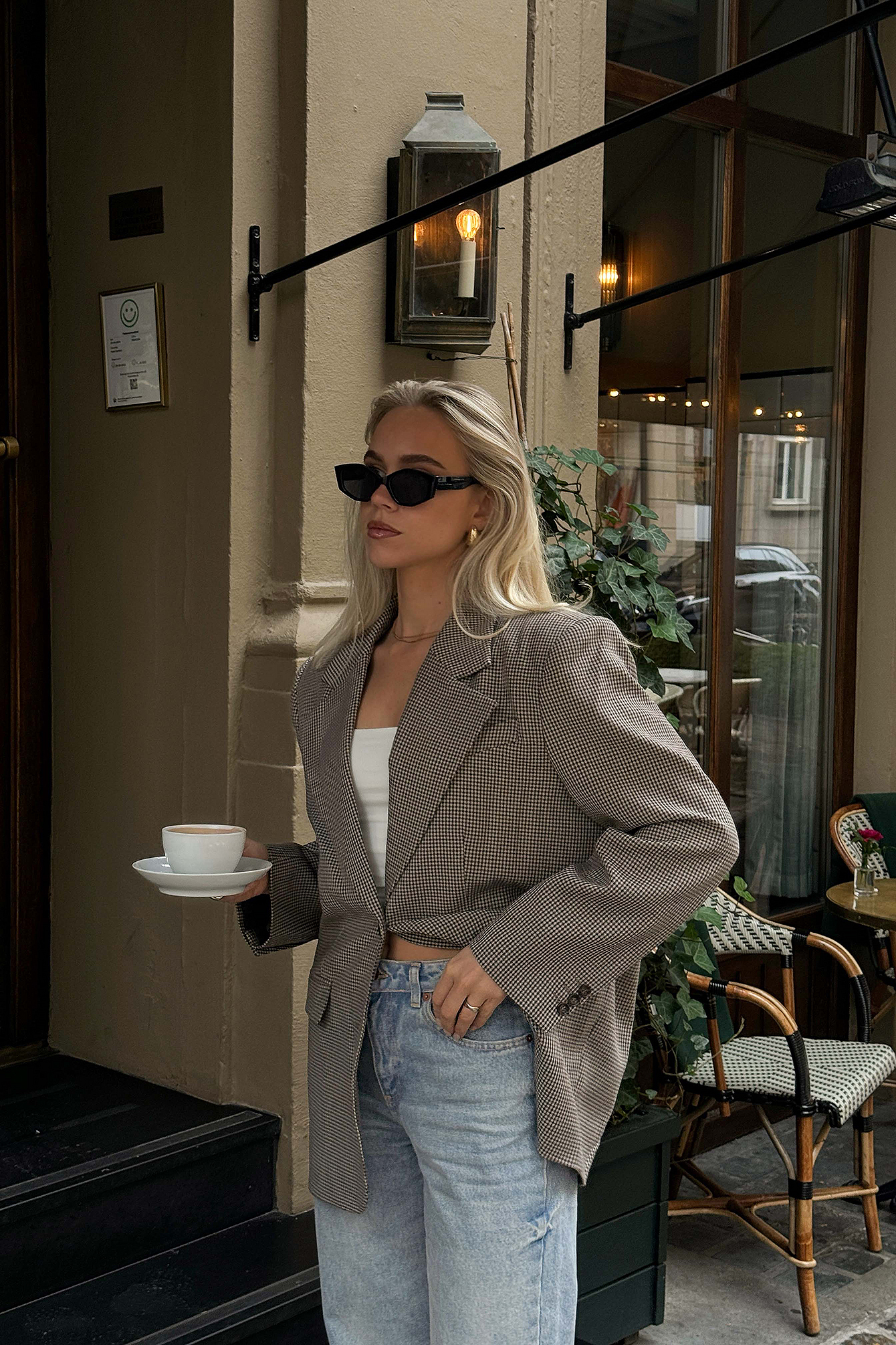 Oversized checked blazer main image 0