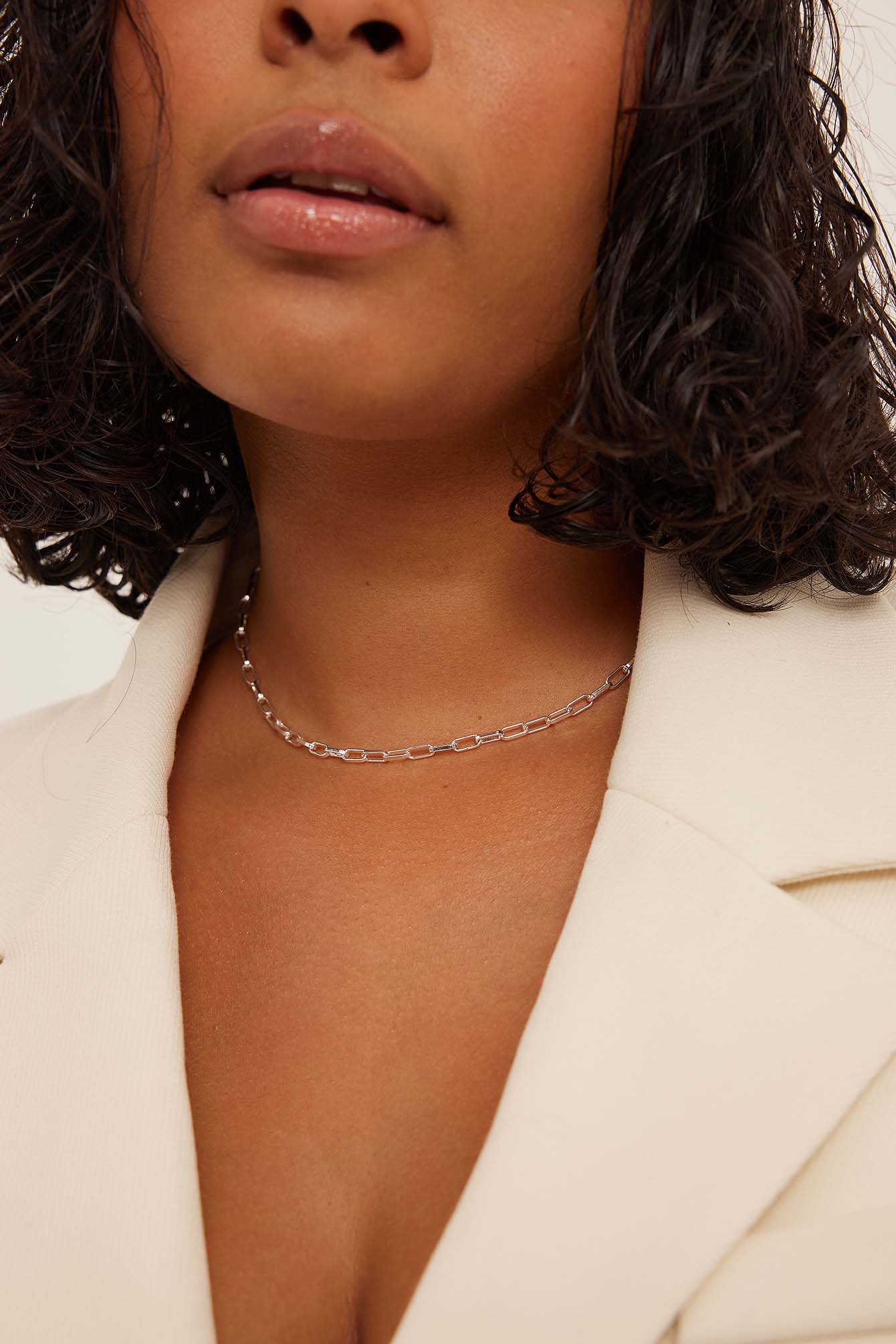 Silver Plated Thin Chain Necklace 