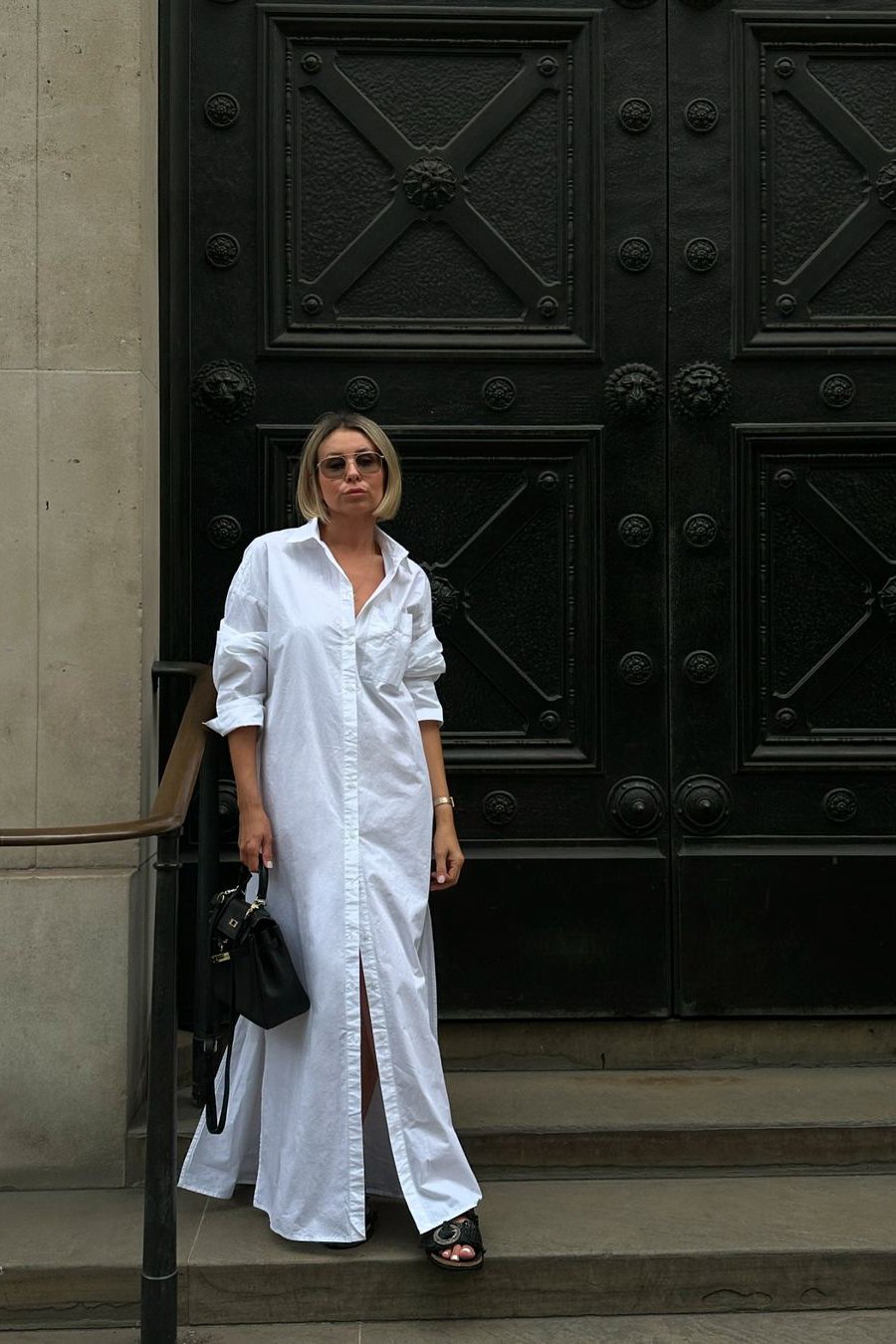 Cotton Maxi Shirt Dress White NA-KD