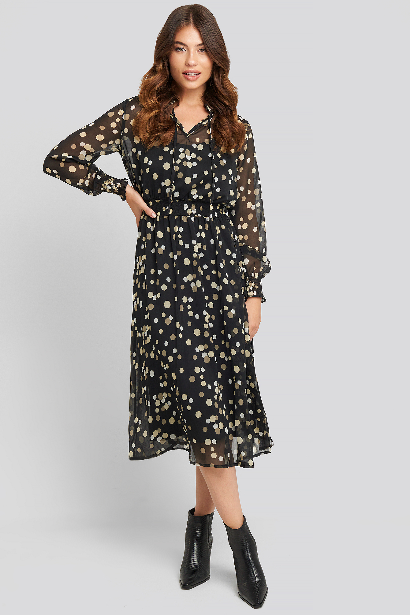 Alina Dress Black Dot