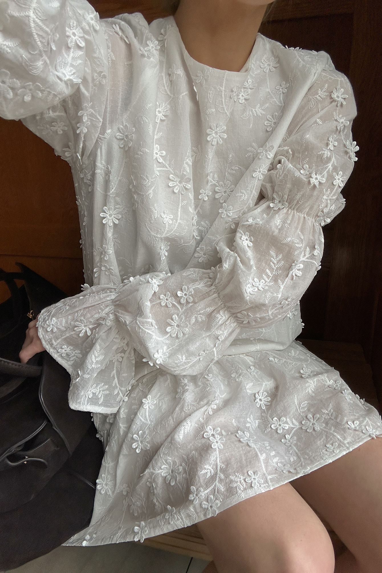 Sleeve Detail Deep Back Dress