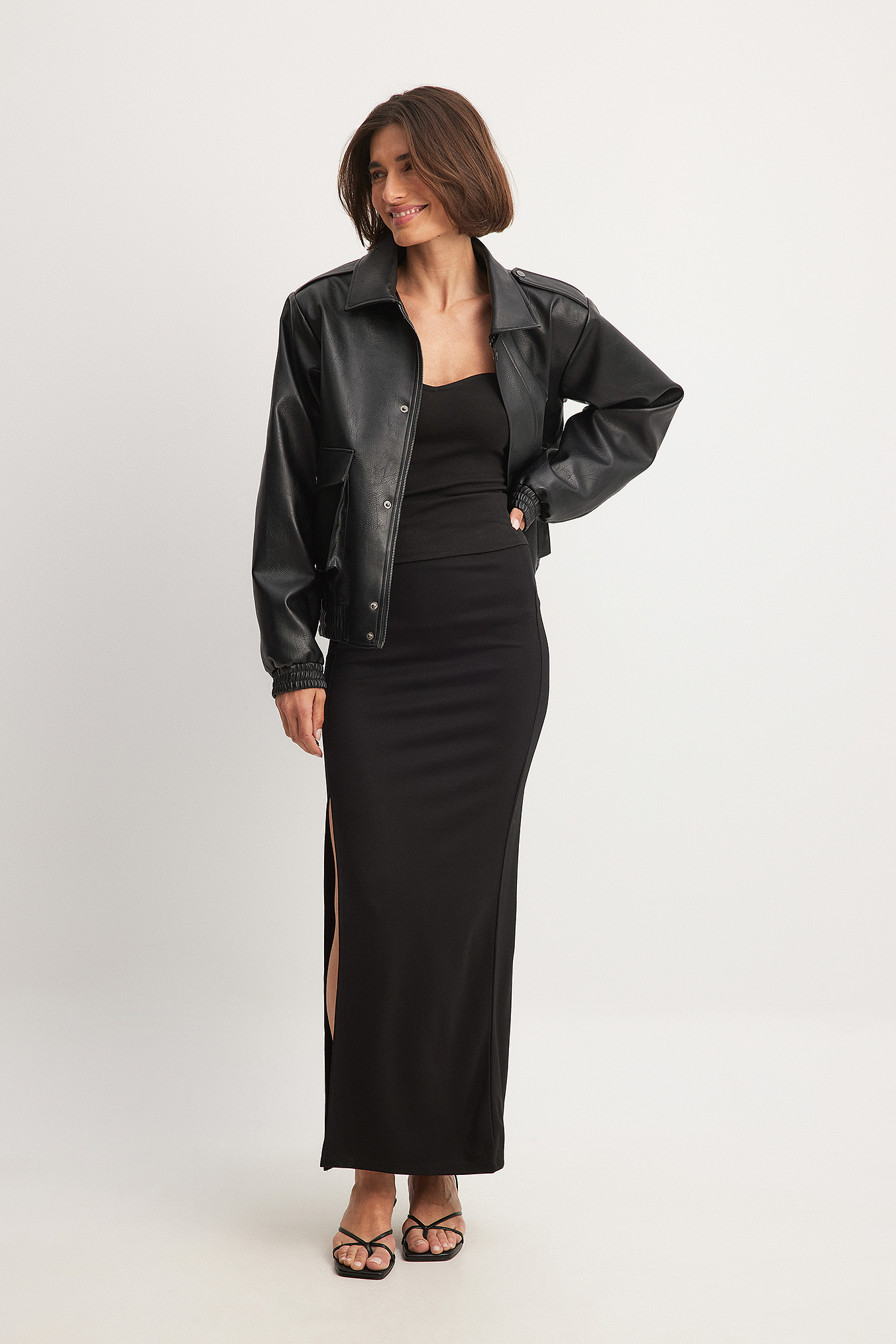 Slit Detail Maxi Skirt