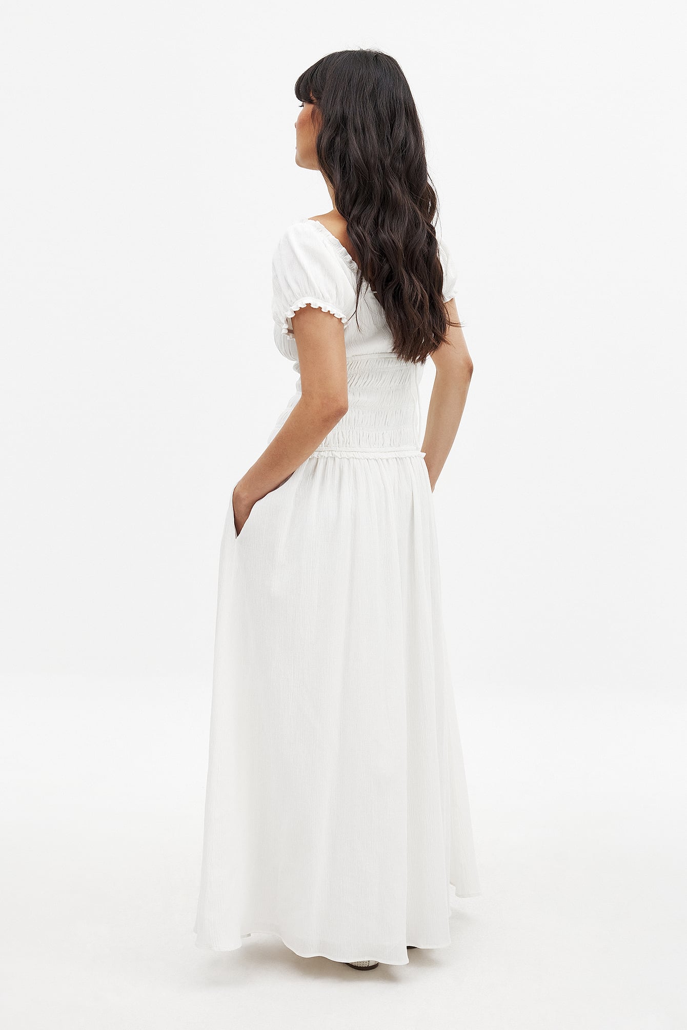 fitted lace wedding dress White Smock Swing Dress