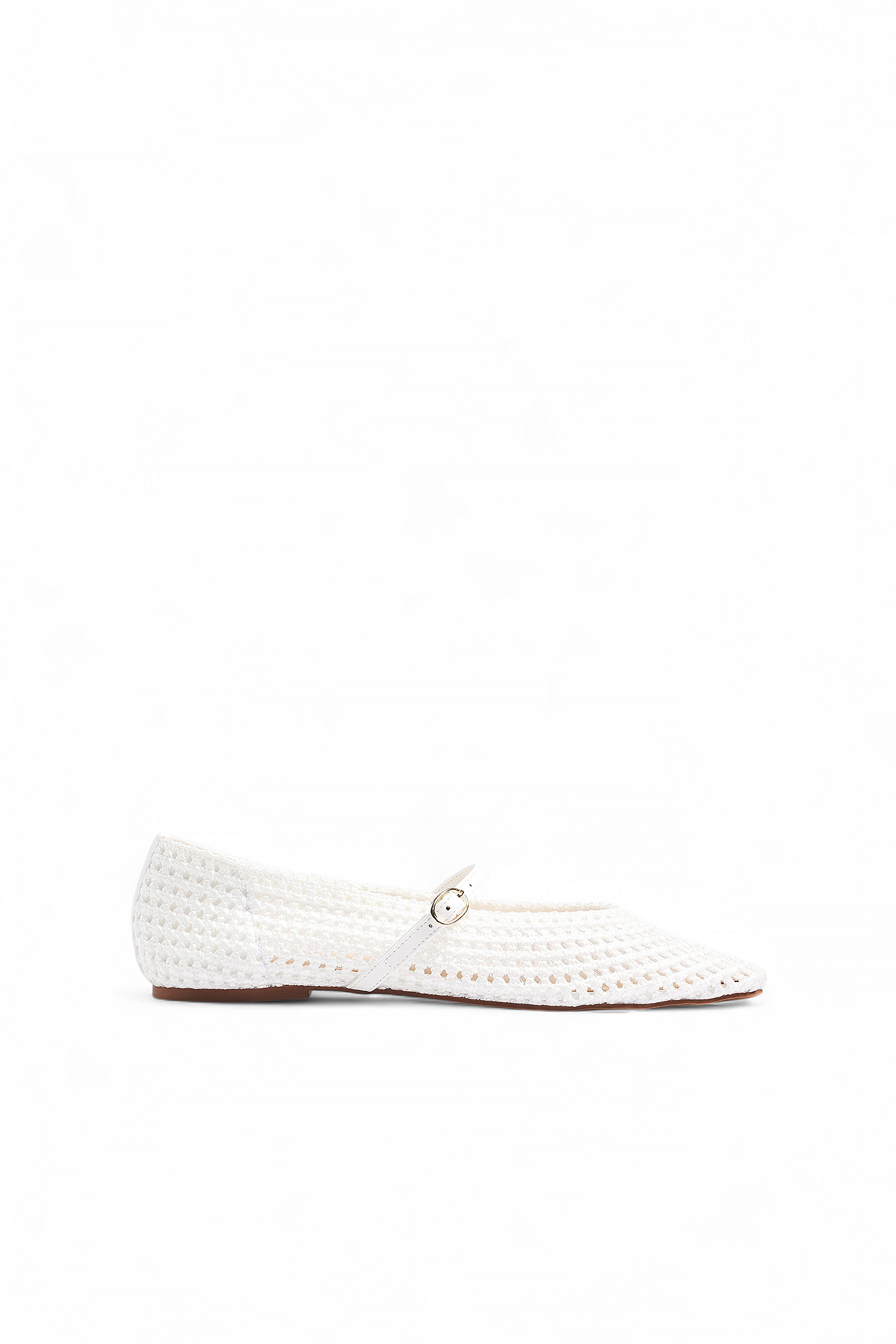 White Soft Crochet Ballerinas