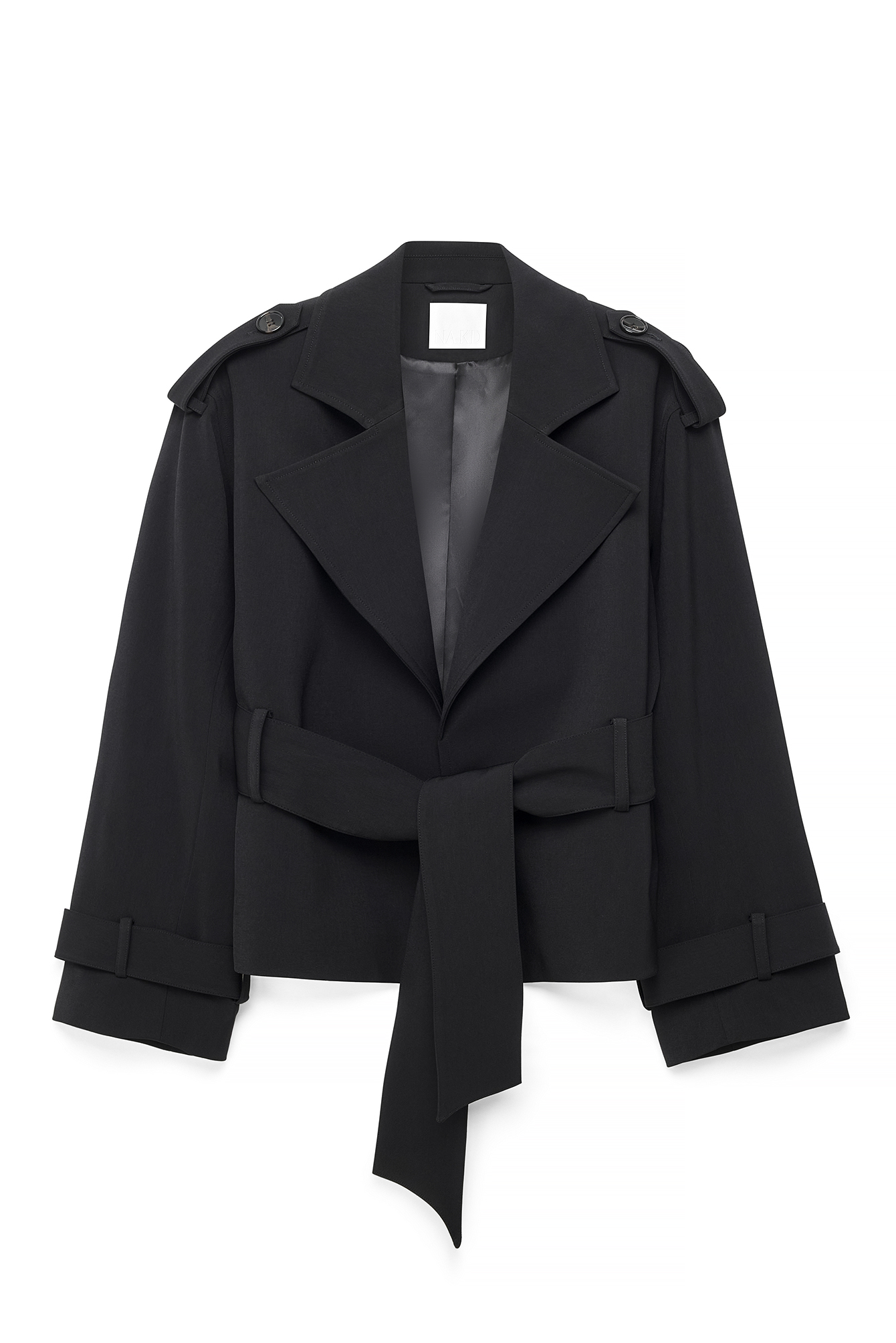 Black Soft Belted Trenchcoat