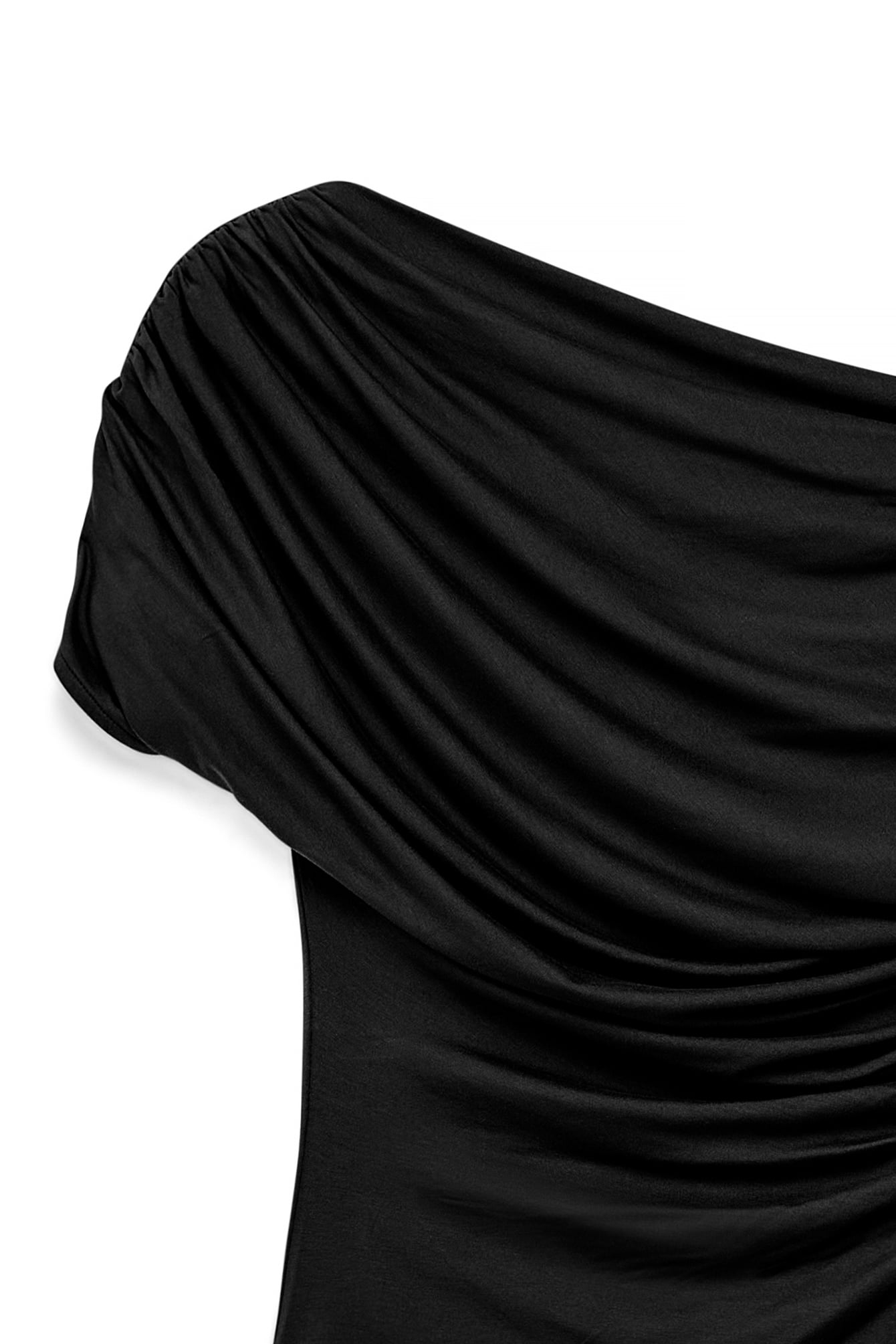 Soft Line Draped Maxi Dress Black | NA-KD Soft Line Draped Maxi Dress Black | NA-KD