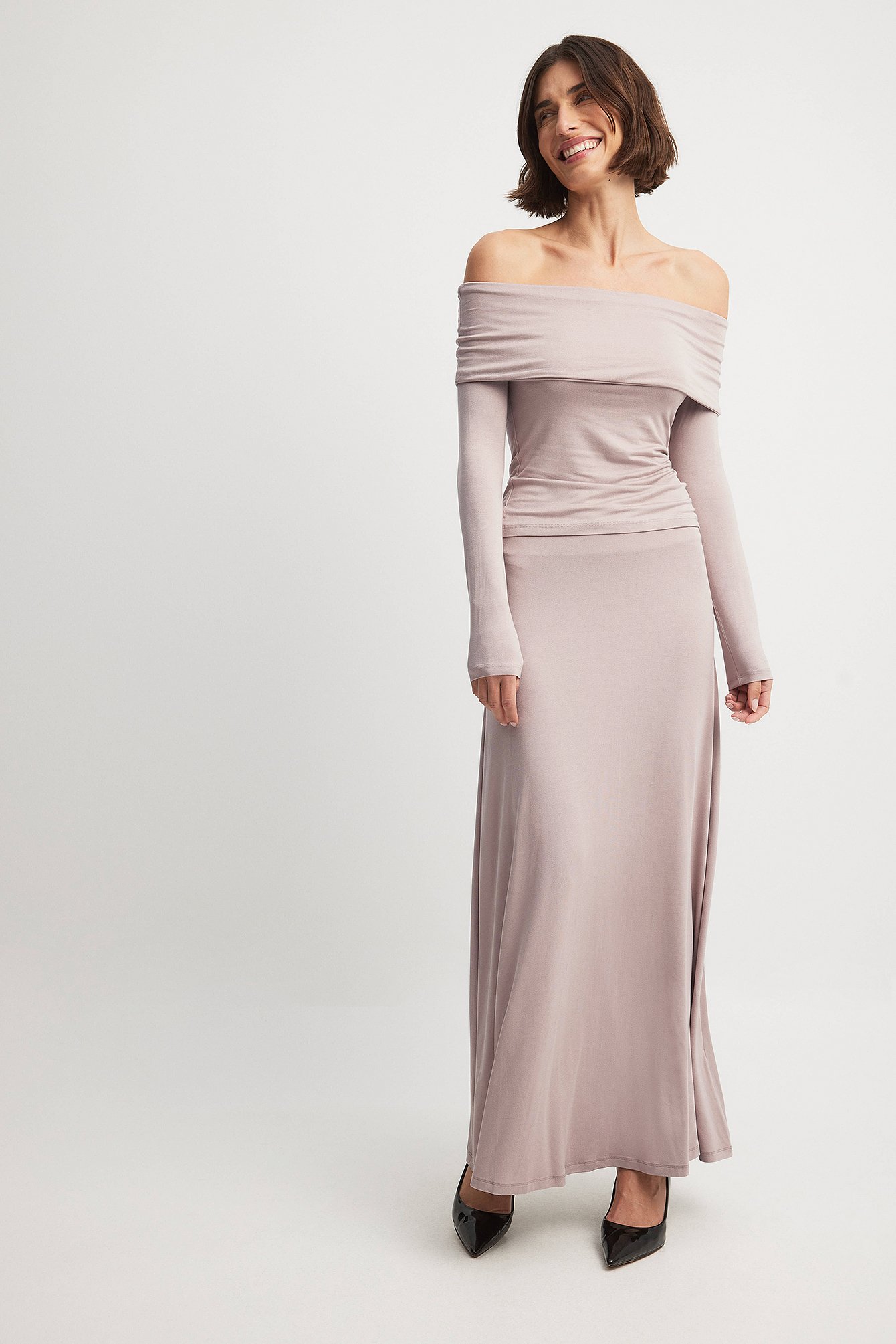 Soft Line Midi Dress Offwhite | NA-KD