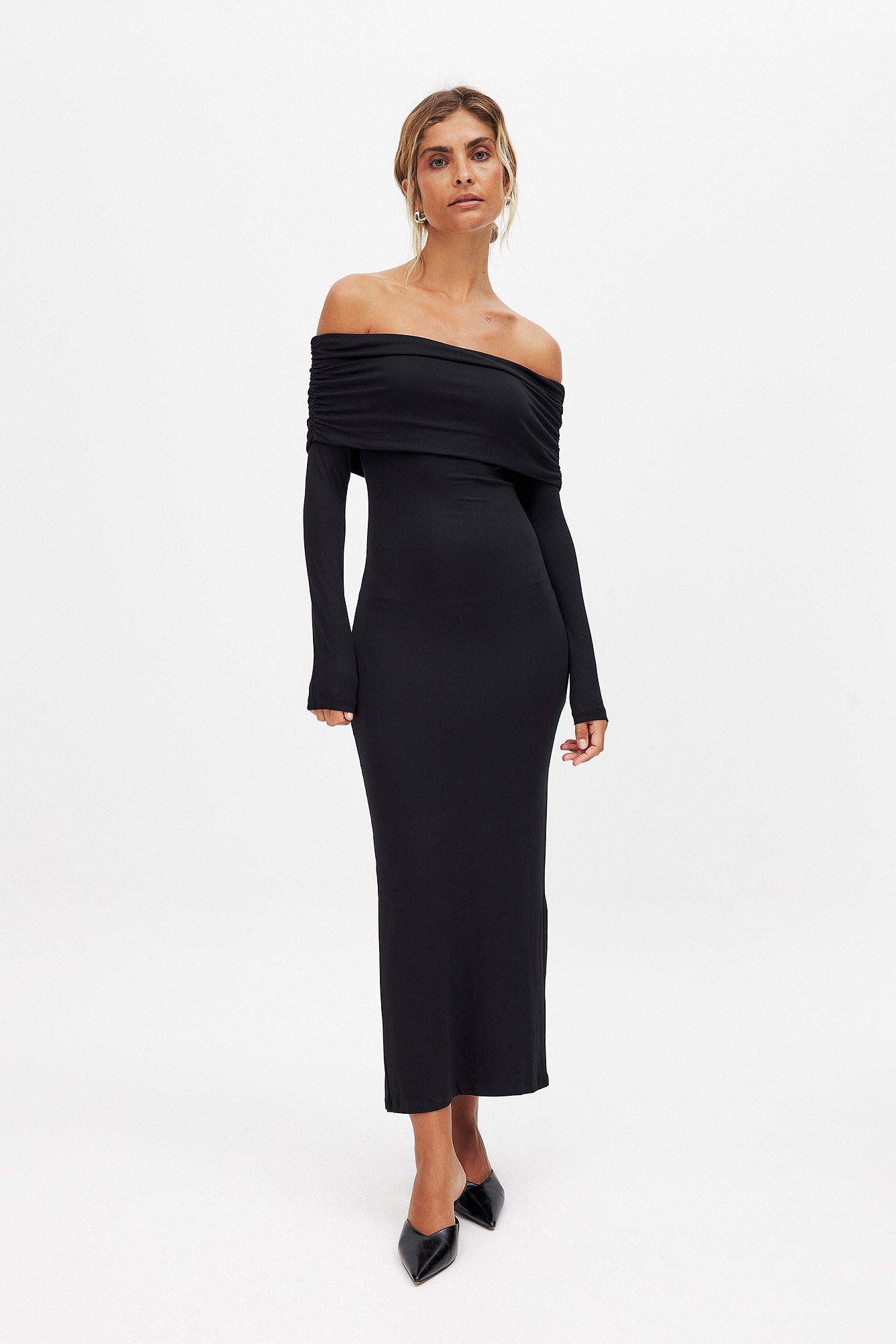Soft Line Midi Dress Black | NA-KD Soft Line Midi Dress Black | NA-KD