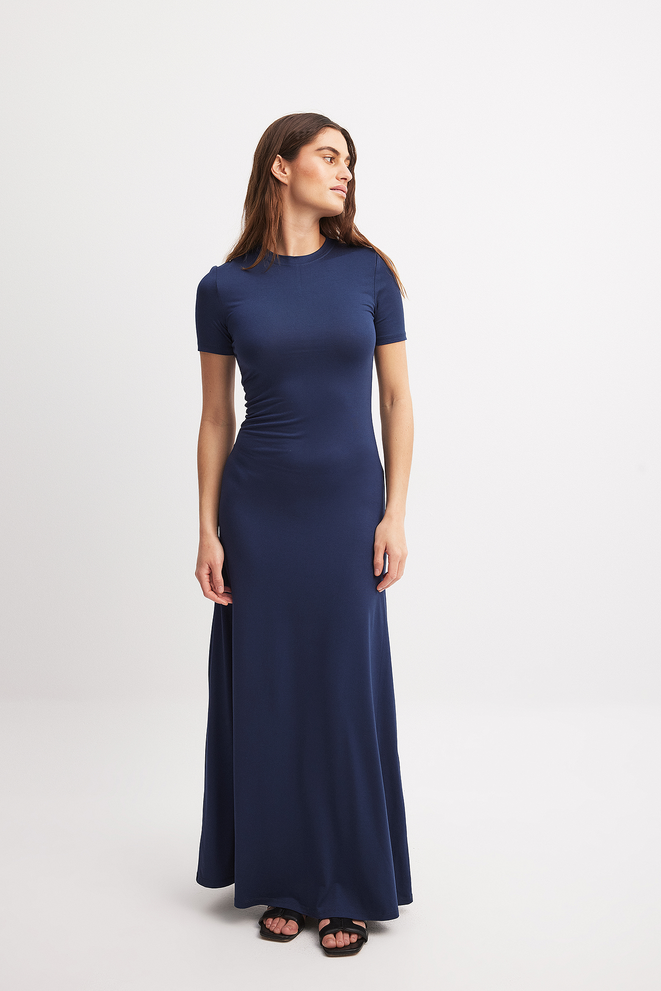 Robe t-shirt longue Soft Line Bleu | NA-KD