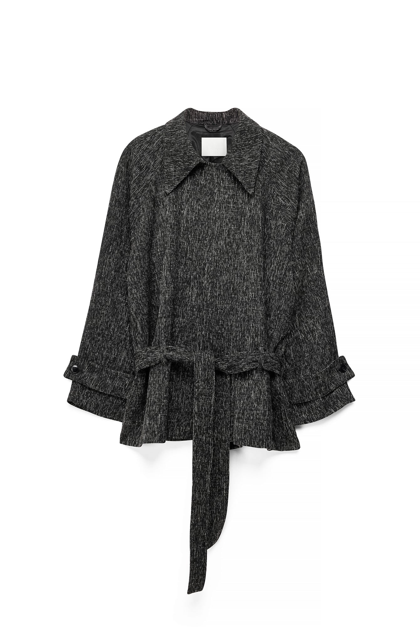 Black/White Soft Midi Trenchcoat