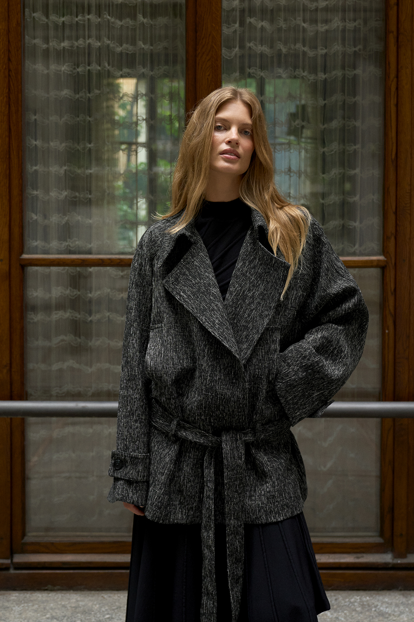 Soft Midi Trenchcoat - Trenchcoats - Grey - L - NA-KD / NAKD