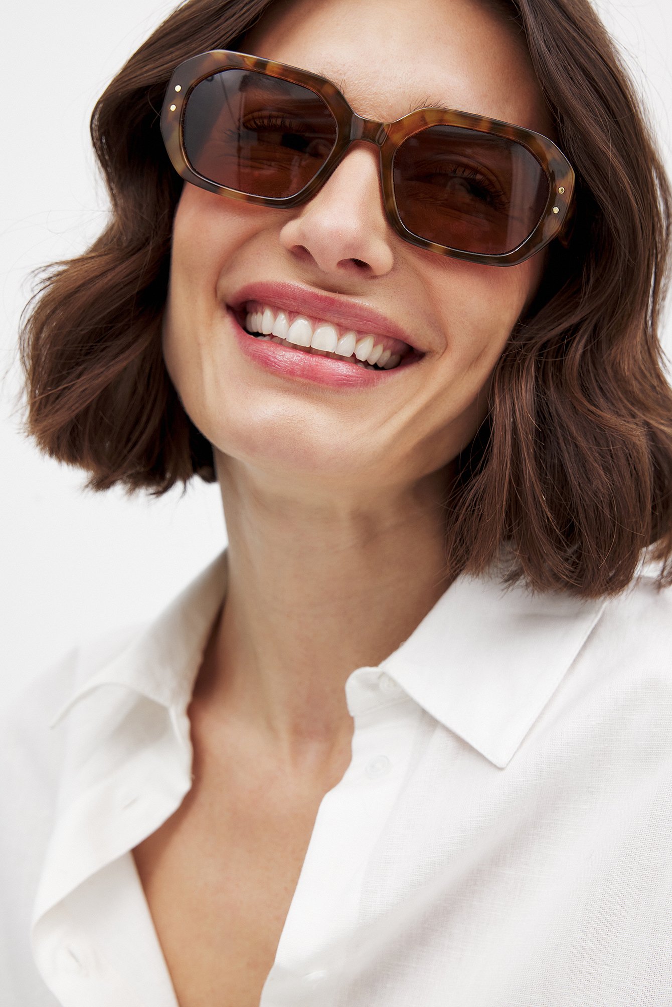 NA-KD Soft Squared Sunglasses - Sunglasses - Brown - One Size - NA-KD / NAKD